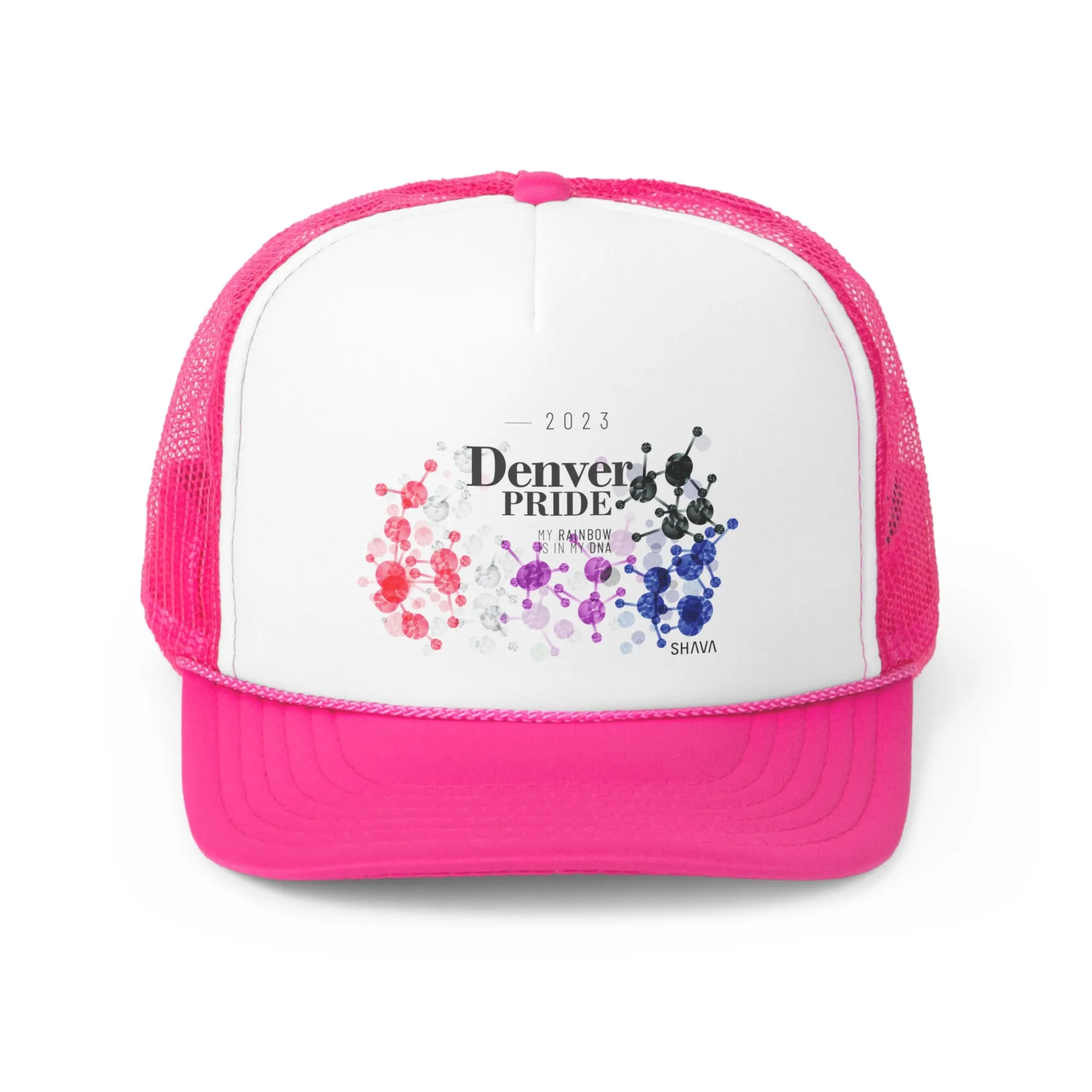 Genderfluid Flag Trucker Caps Denver Pride - My Rainbow is In My DNA