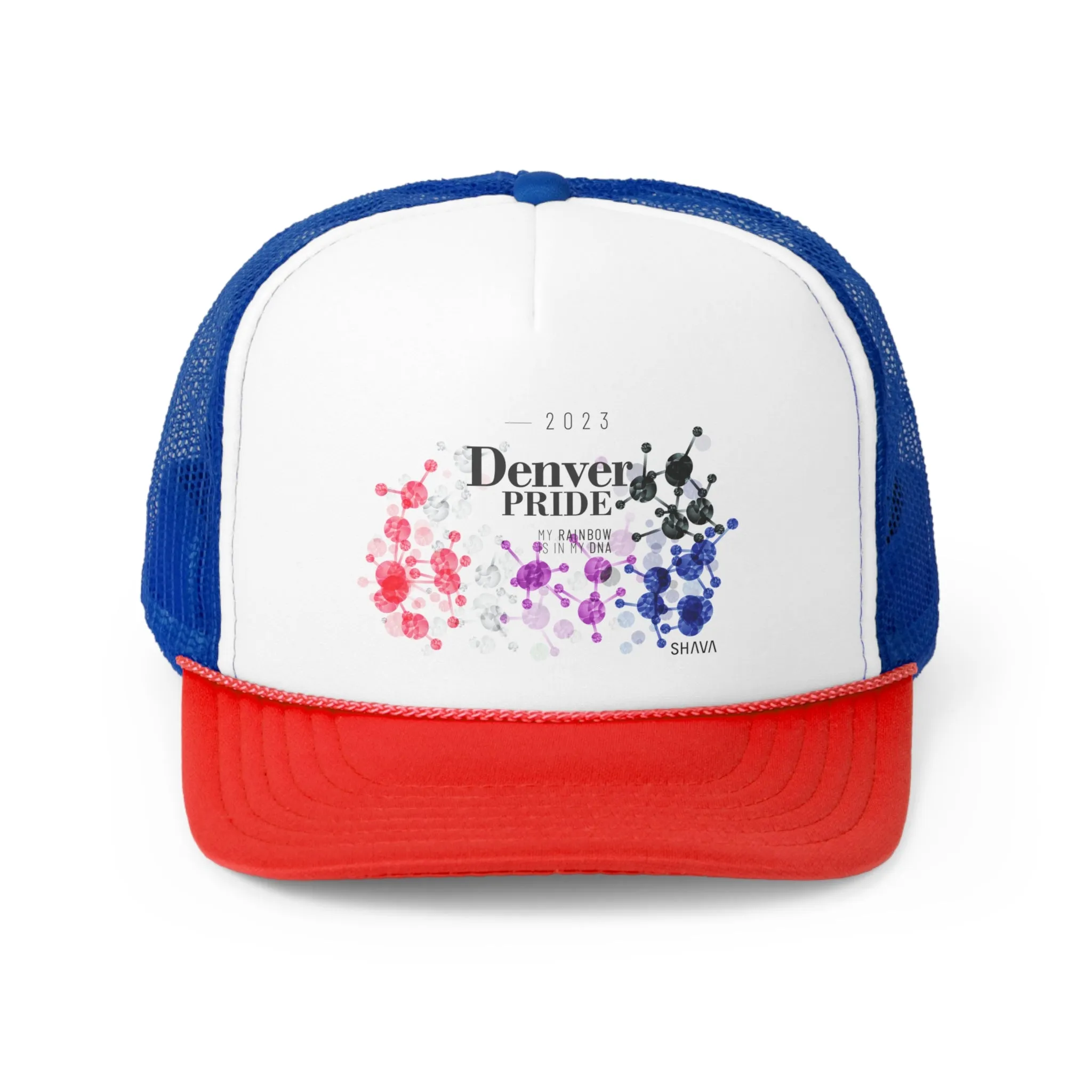 Genderfluid Flag Trucker Caps Denver Pride - My Rainbow is In My DNA