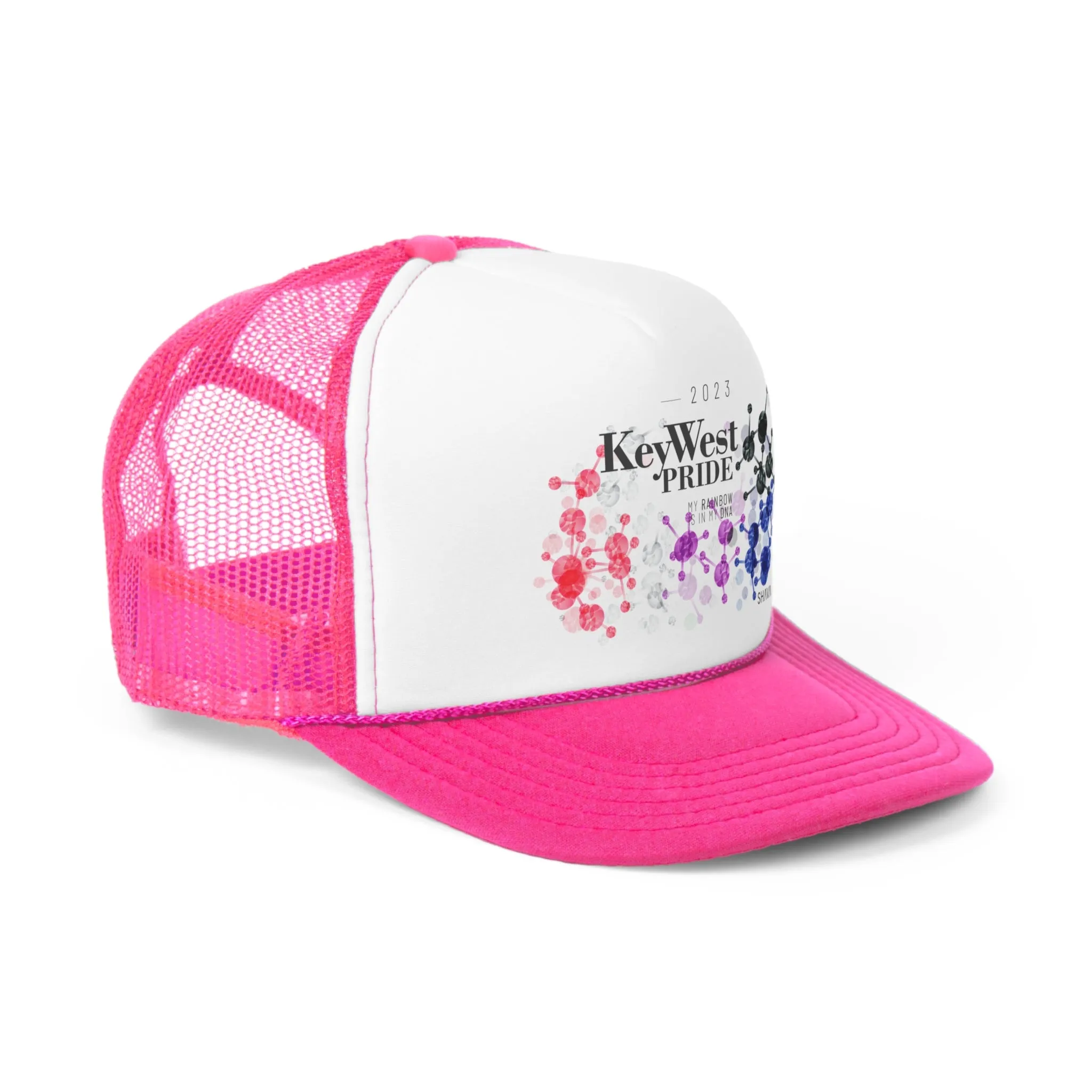 Genderfluid Flag Trucker Caps Key West Pride - My Rainbow is In My DNA