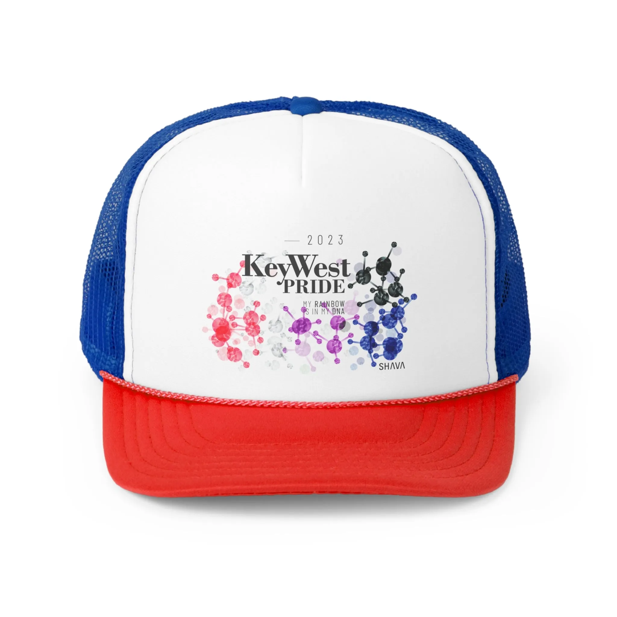 Genderfluid Flag Trucker Caps Key West Pride - My Rainbow is In My DNA
