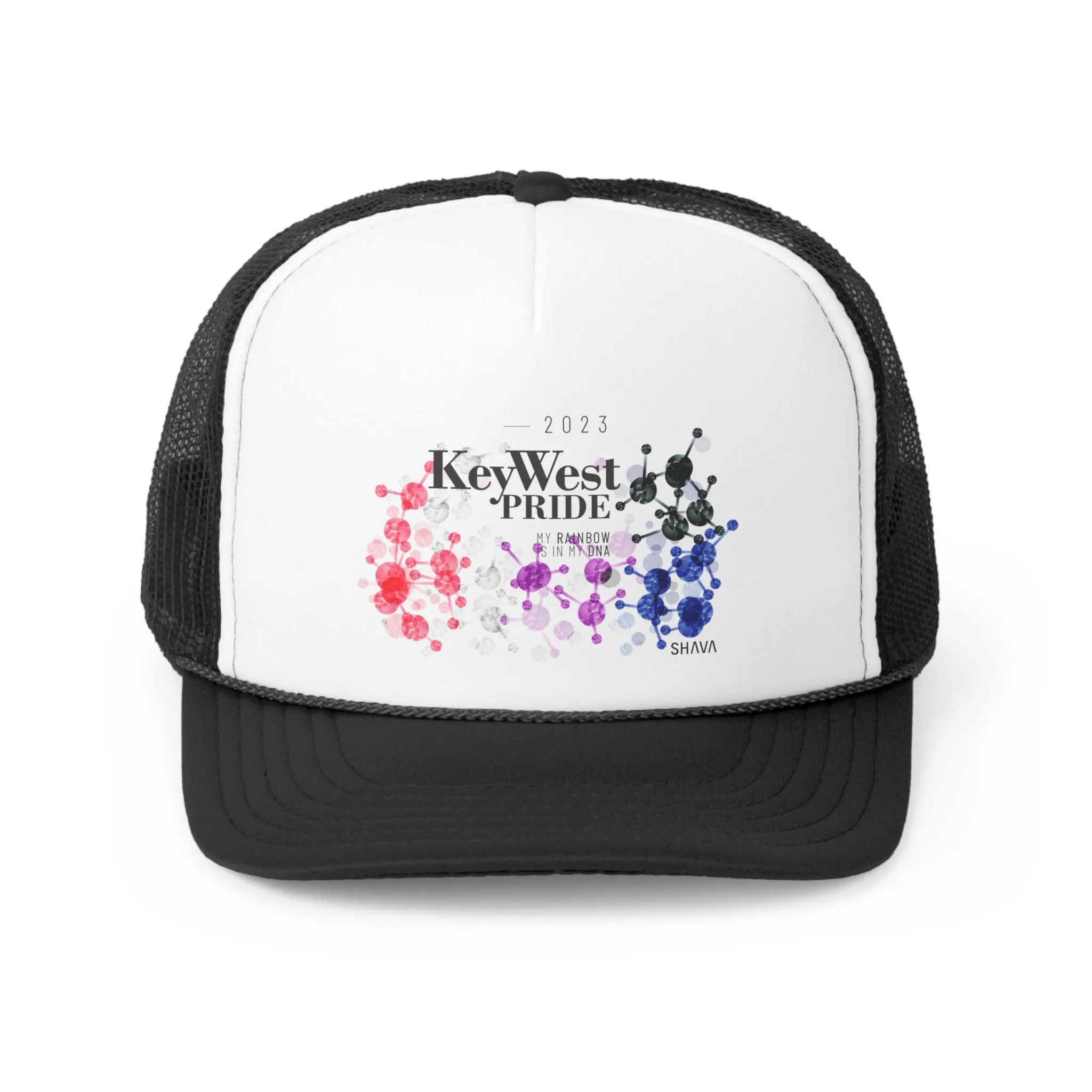 Genderfluid Flag Trucker Caps Key West Pride - My Rainbow is In My DNA