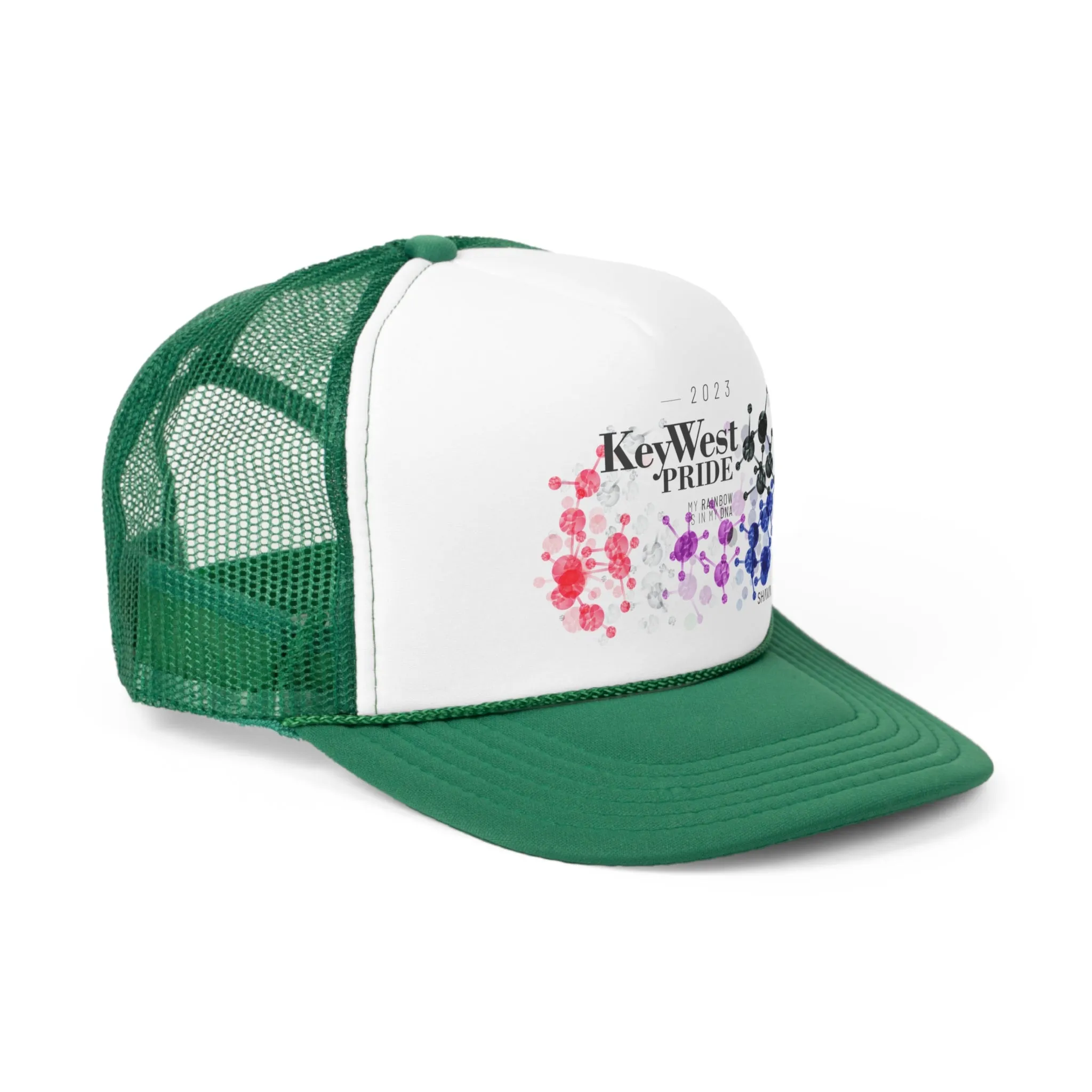 Genderfluid Flag Trucker Caps Key West Pride - My Rainbow is In My DNA