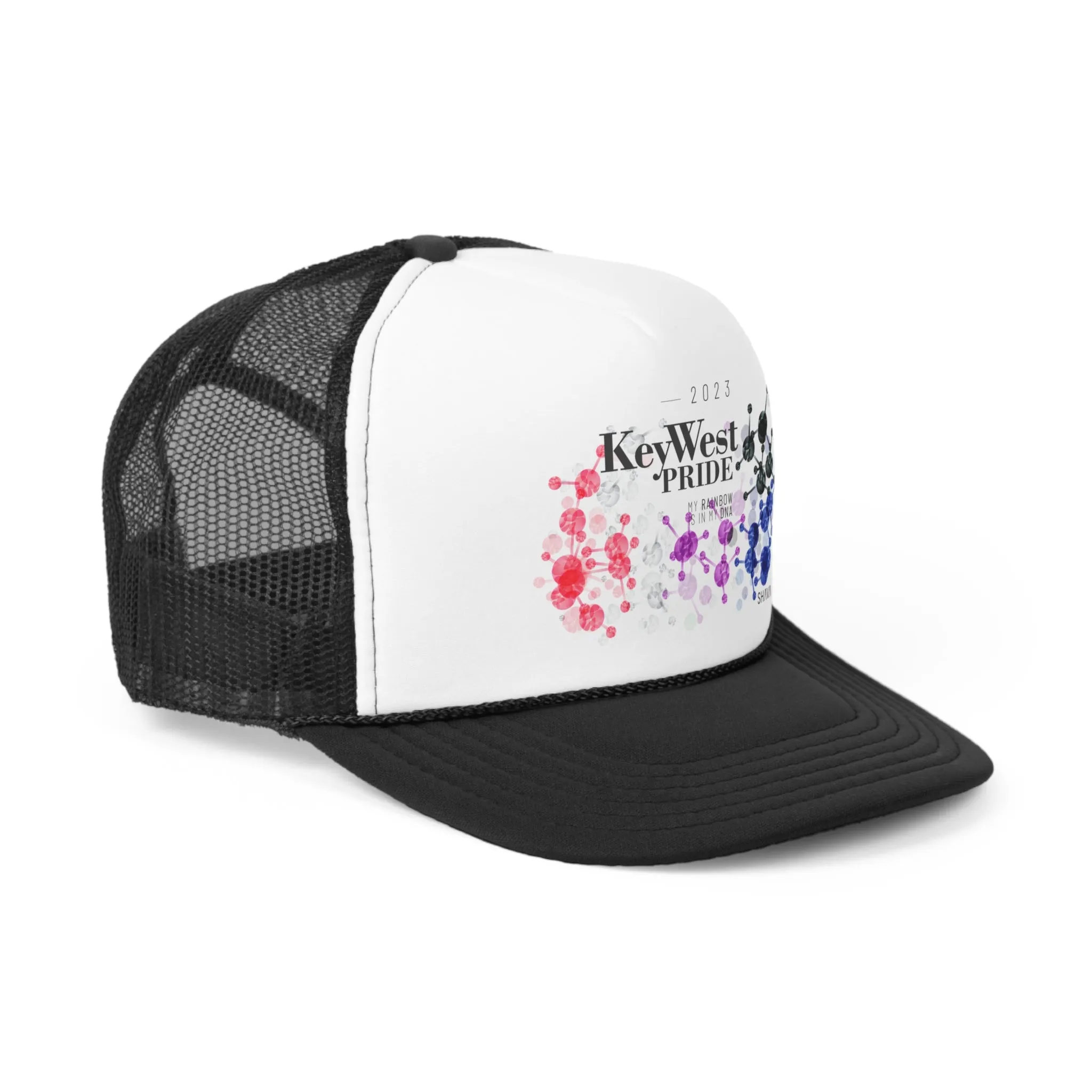 Genderfluid Flag Trucker Caps Key West Pride - My Rainbow is In My DNA
