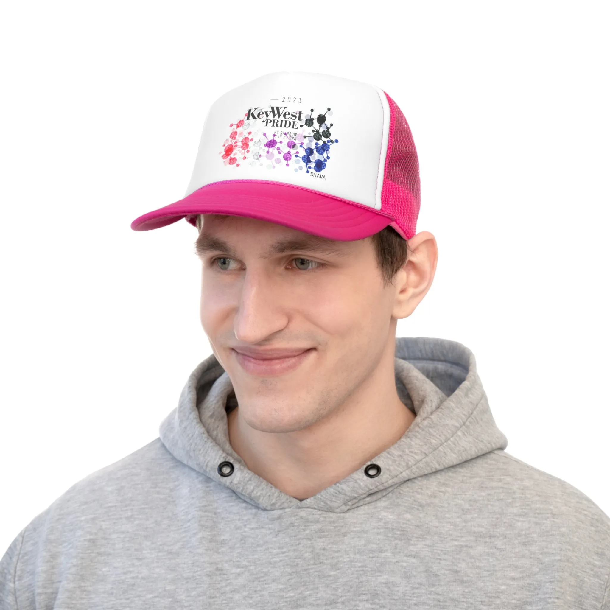 Genderfluid Flag Trucker Caps Key West Pride - My Rainbow is In My DNA