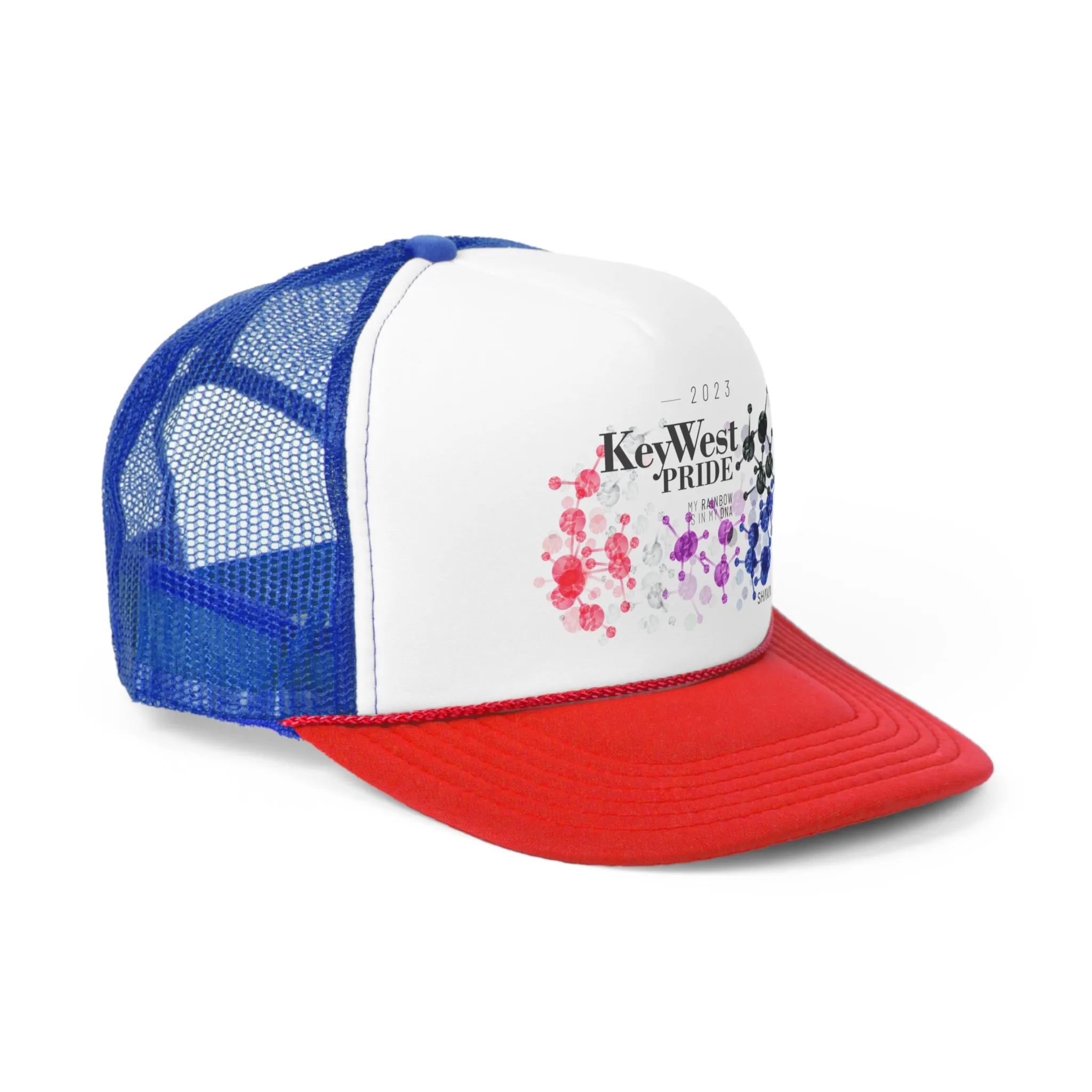 Genderfluid Flag Trucker Caps Key West Pride - My Rainbow is In My DNA
