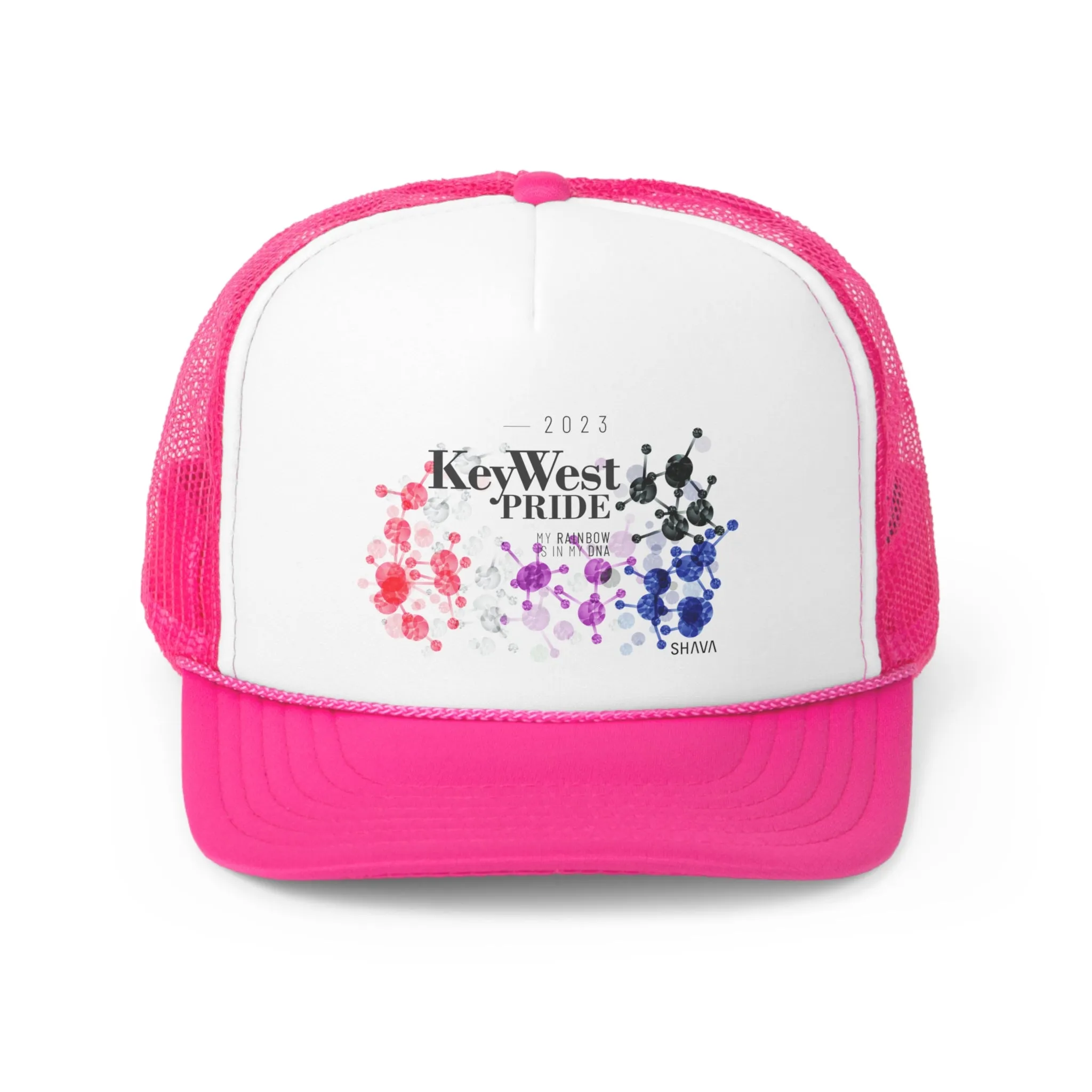 Genderfluid Flag Trucker Caps Key West Pride - My Rainbow is In My DNA