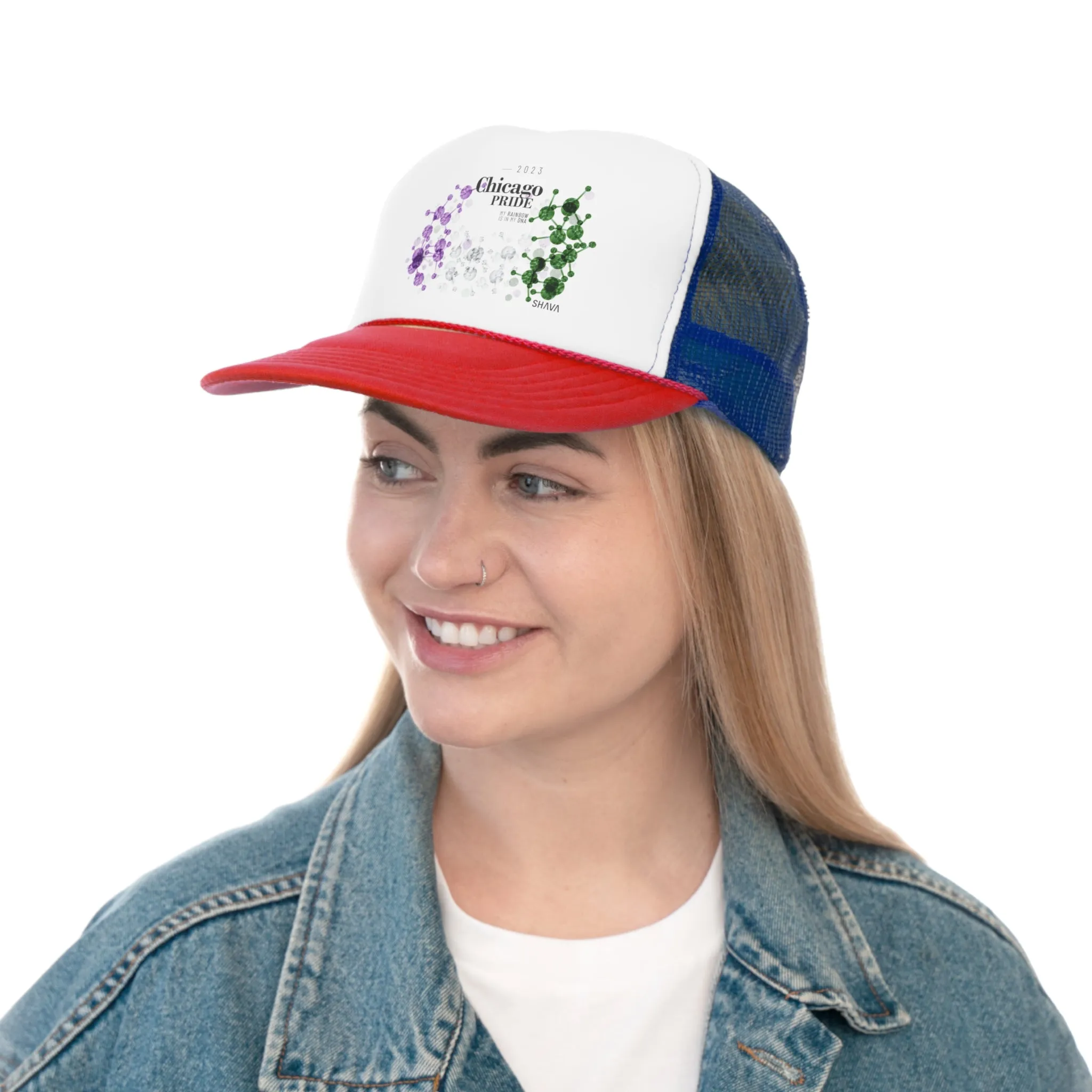 Genderqueer Flag Trucker Caps Chicago  Pride - My Rainbow is In My DNA