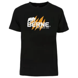 Geometric Print Berne Mens Black 100% Cotton Claw Mark Graphic Tee S/S Berne Mens Black 100% Cotton Claw Mark Graphic Tee S/S Premium Quality