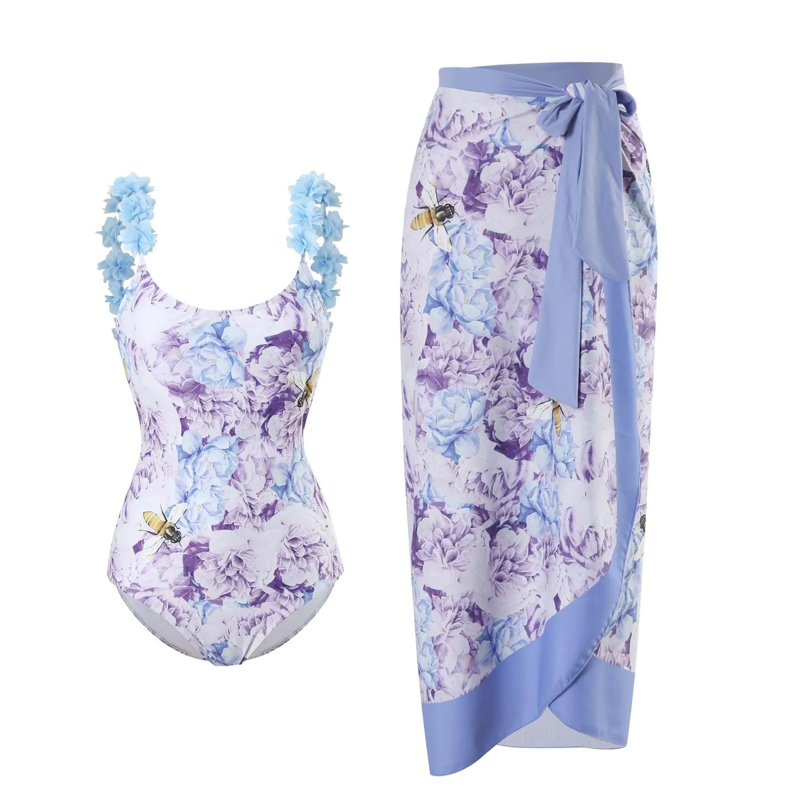 GFIT® Sexy Classical Style One Piece Swimsuit Long Skirt Sets