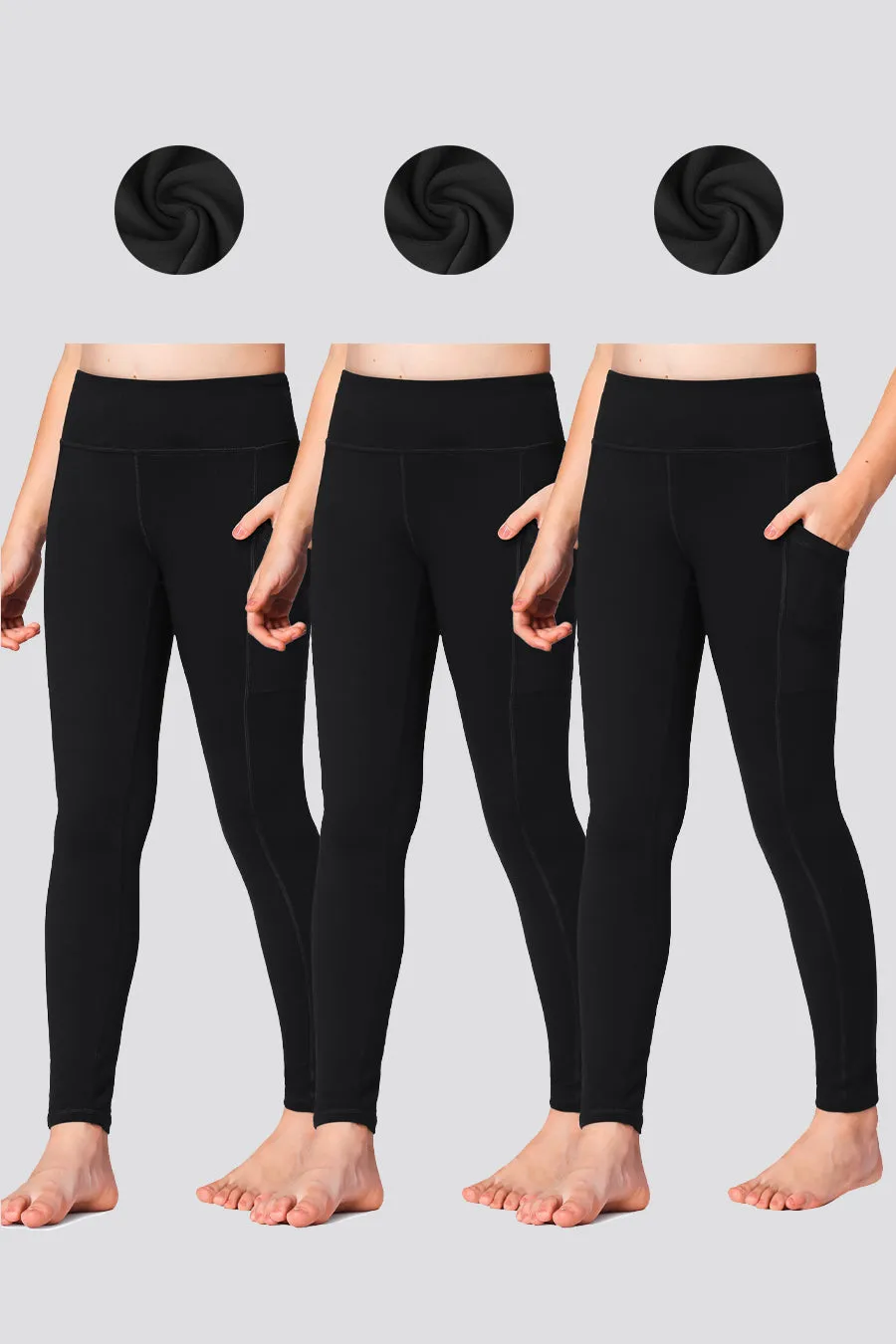 Girl's Athletic Leggings 2-pack｜3-pack ｜4-pack