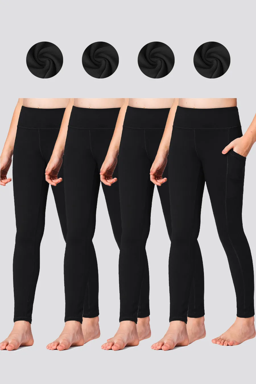 Girl's Athletic Leggings 2-pack｜3-pack ｜4-pack
