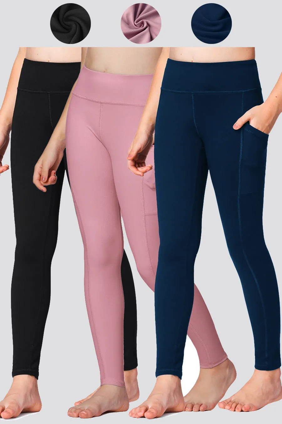 Girl's Athletic Leggings 2-pack｜3-pack ｜4-pack