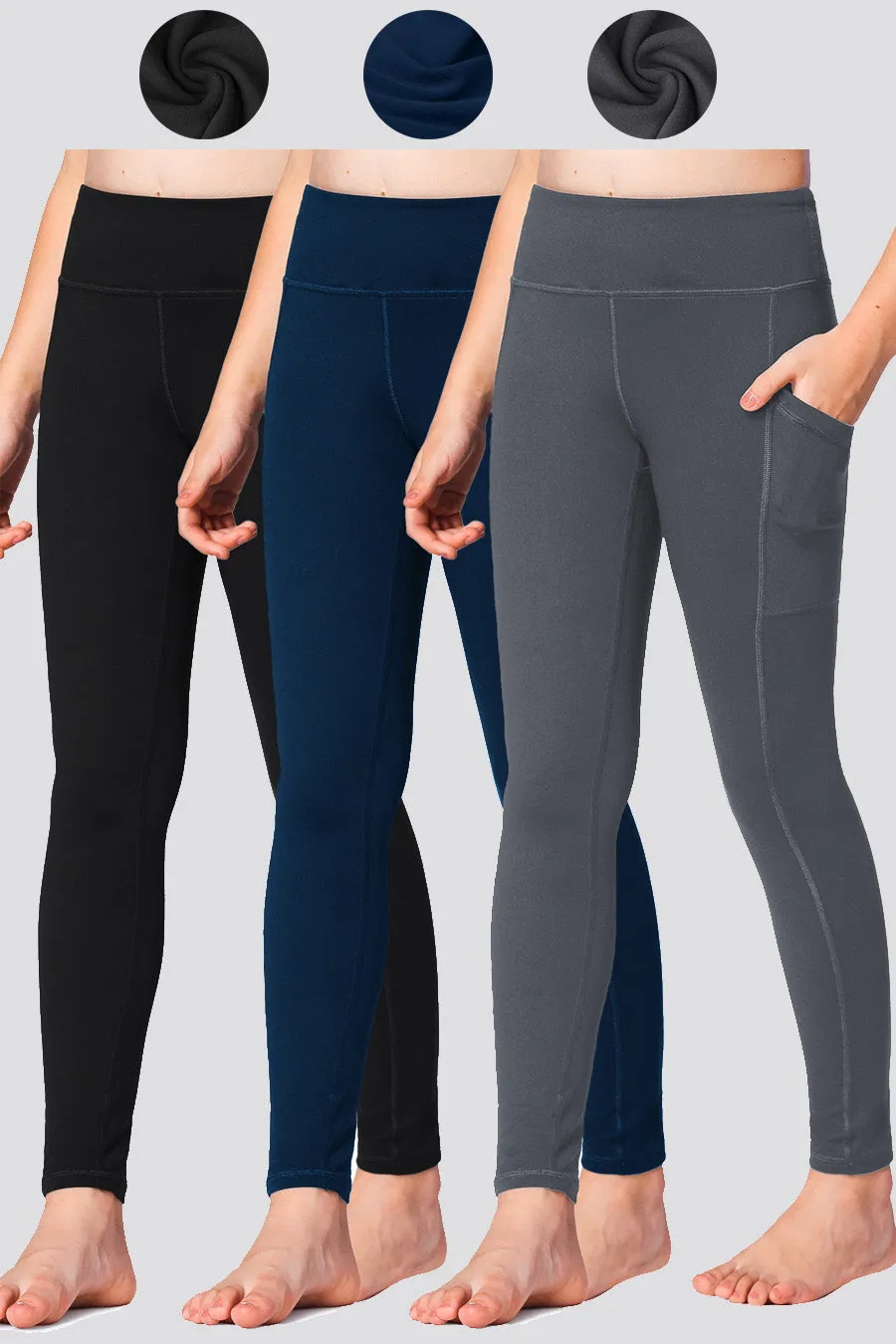Girl's Athletic Leggings 2-pack｜3-pack ｜4-pack