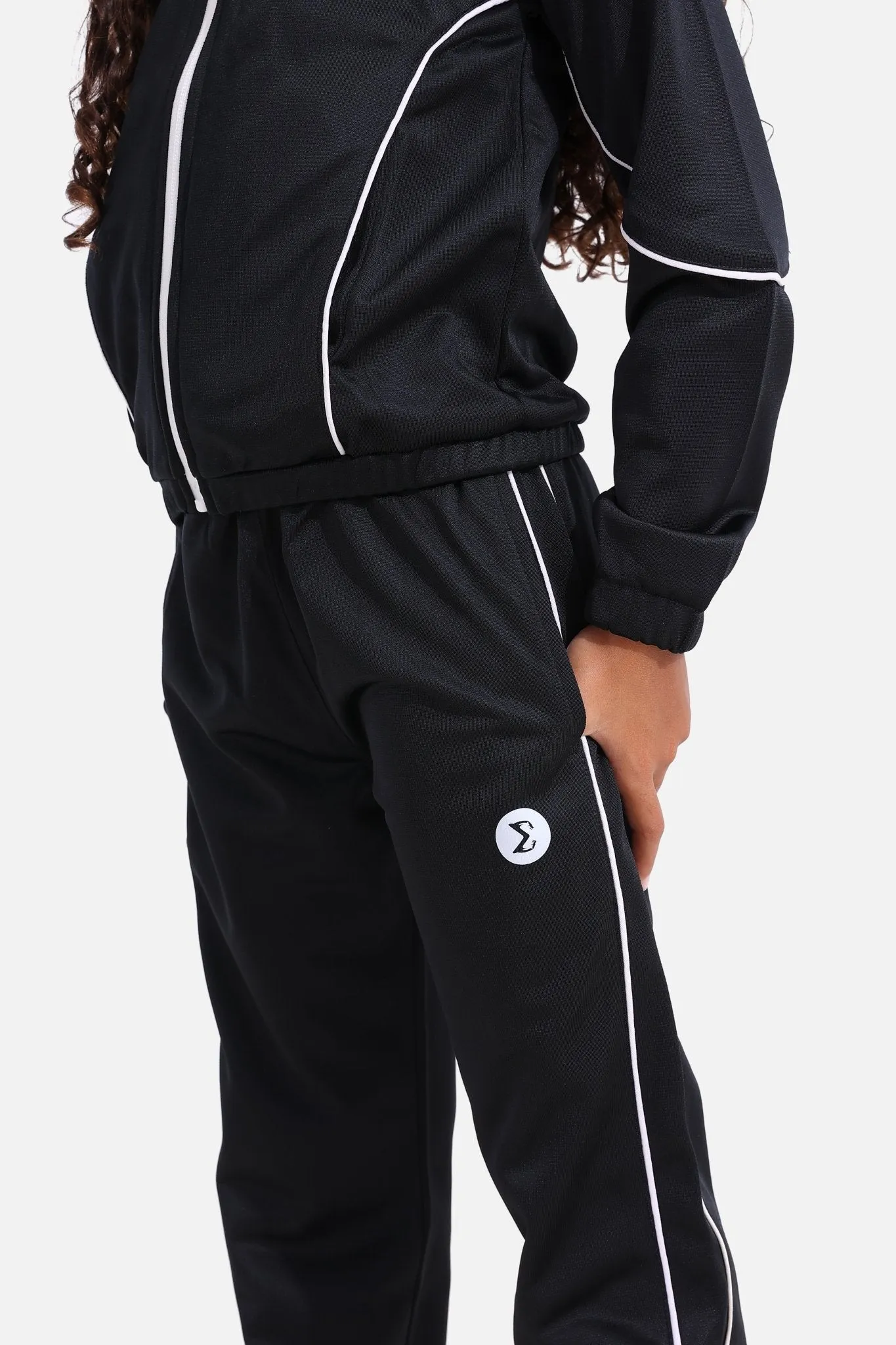 Girls Black Tracksuit