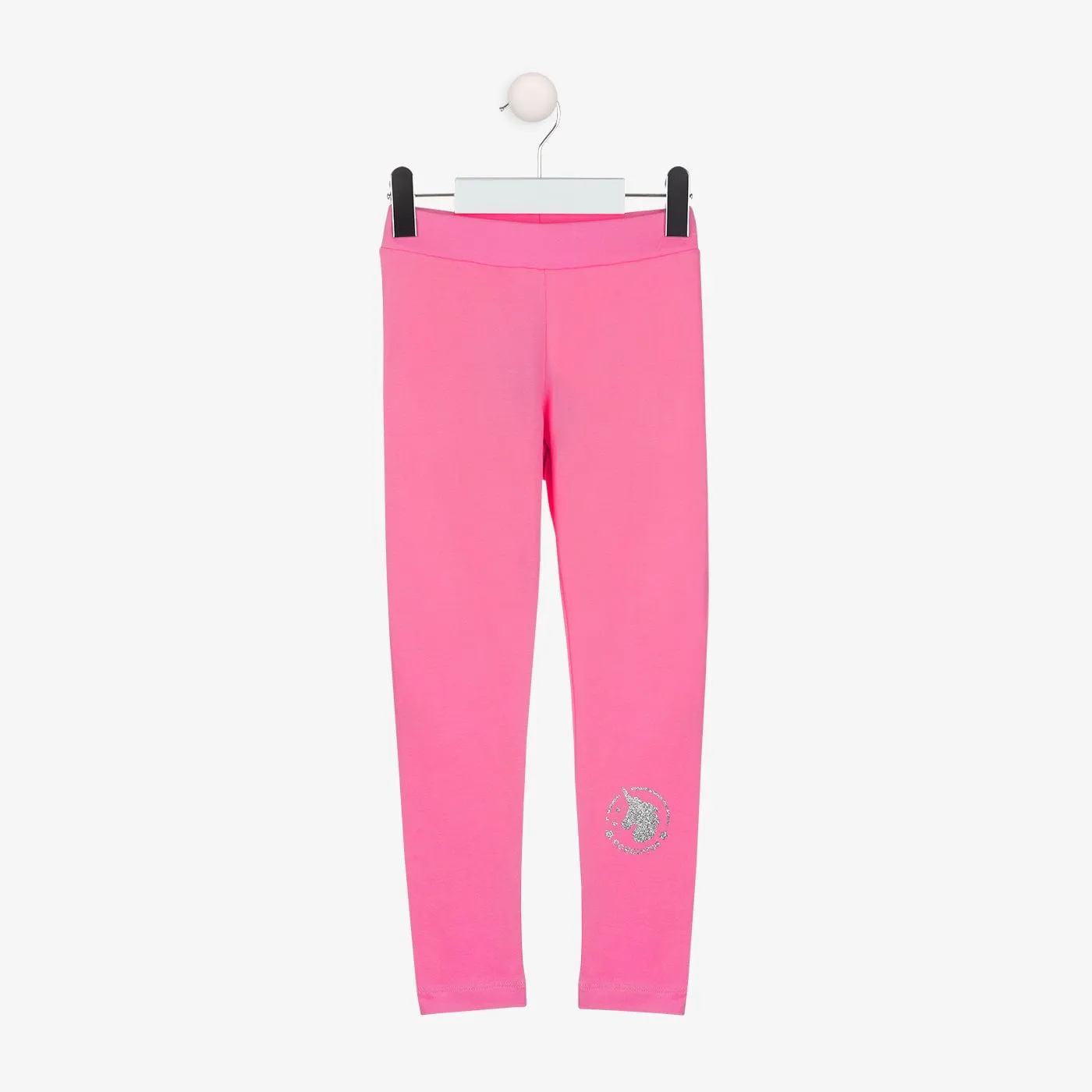 Girl's Fuchsia Cotton Leggings