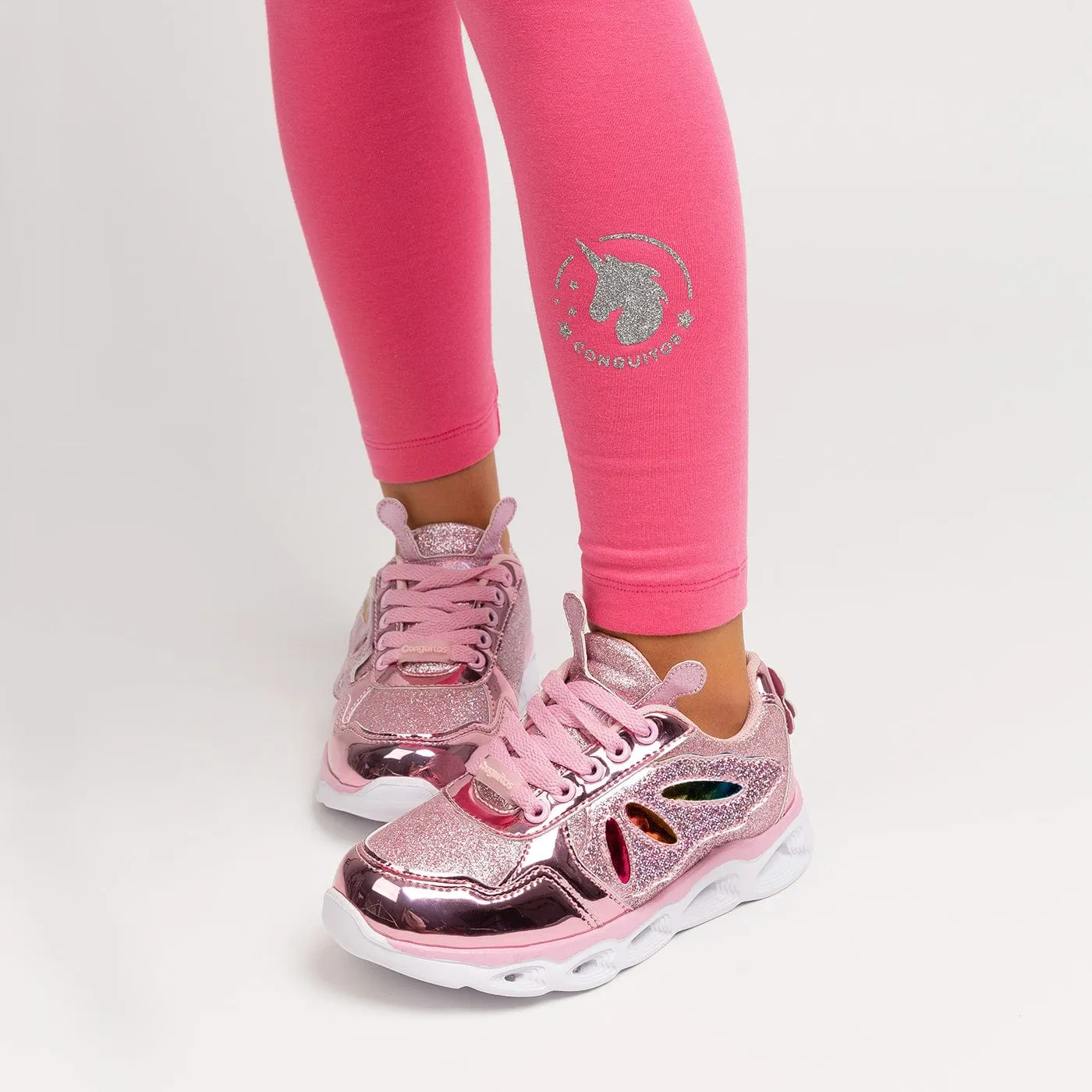 Girl's Fuchsia Cotton Leggings