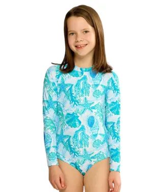 Girls La Mer Blue Paddlesuit