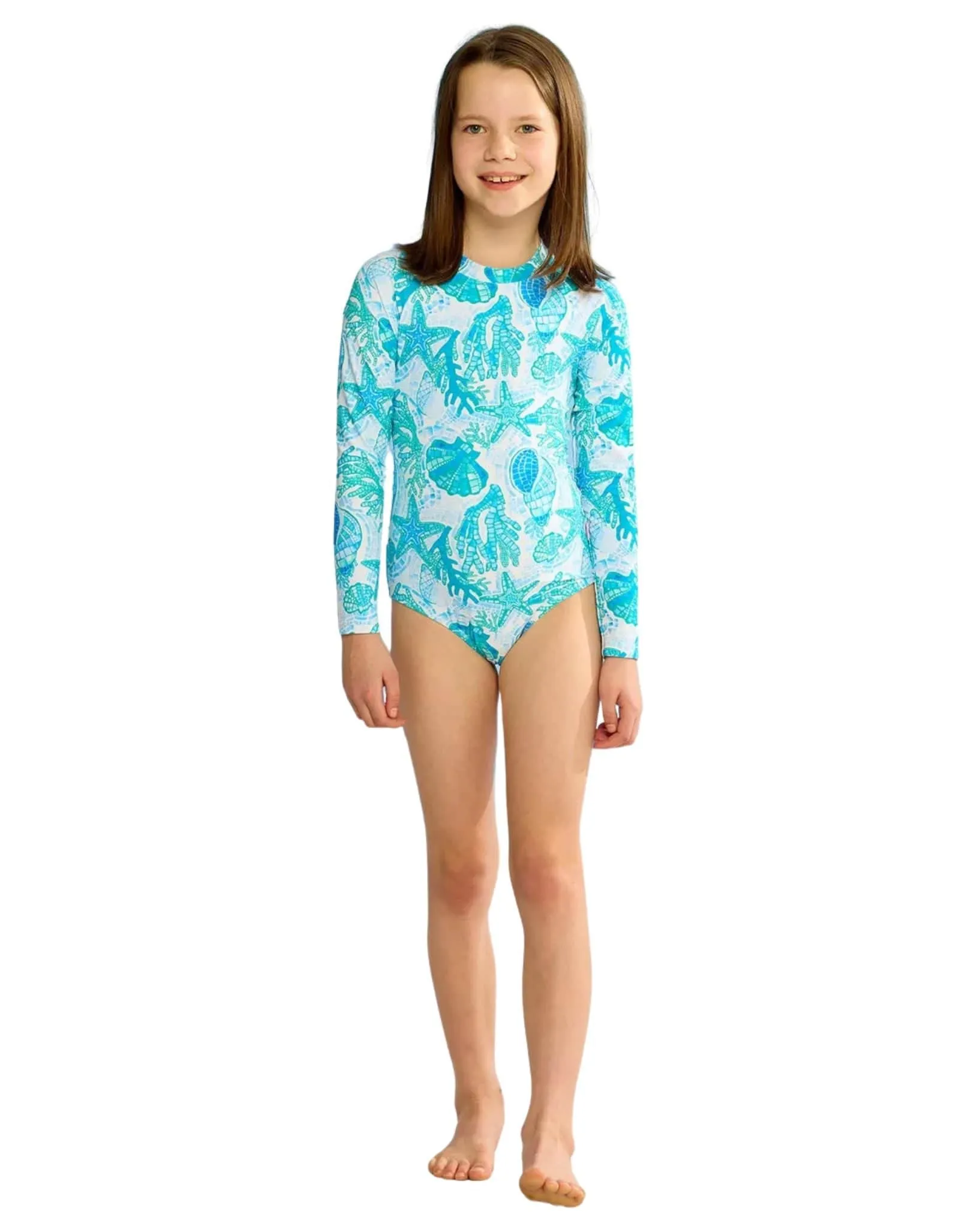 Girls La Mer Blue Paddlesuit