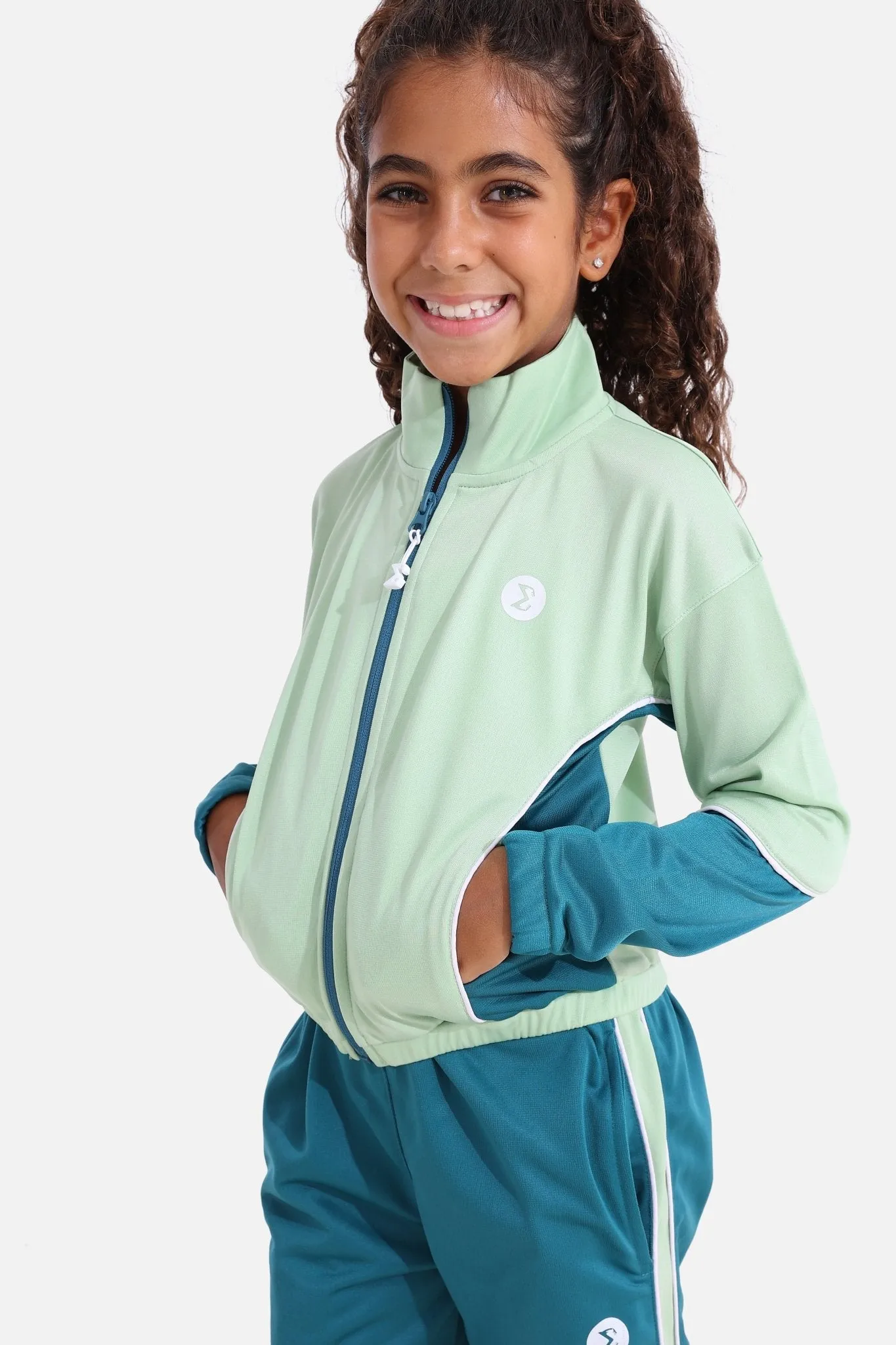 Girls Quiet Green Tracksuit