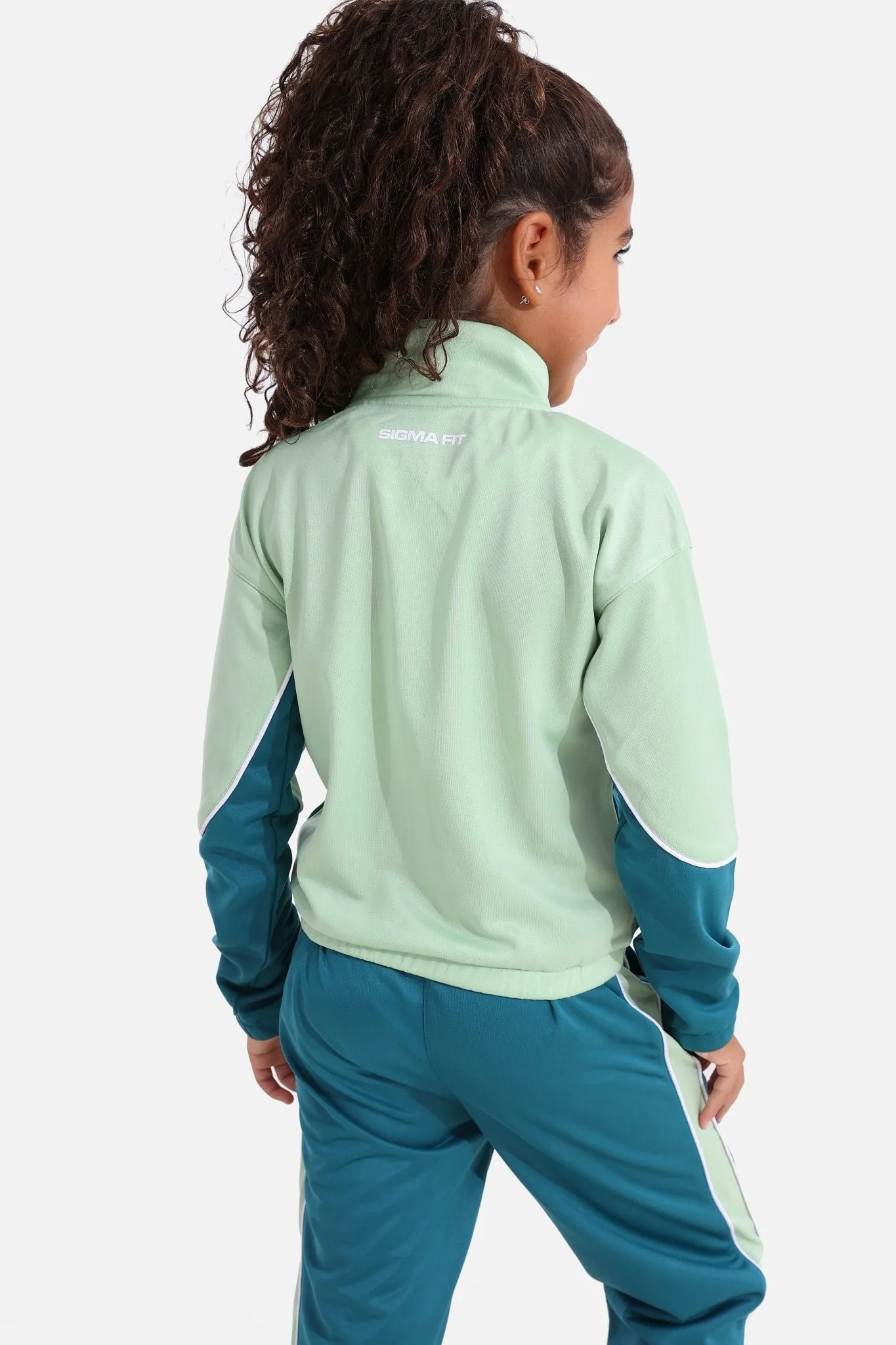Girls Quiet Green Tracksuit