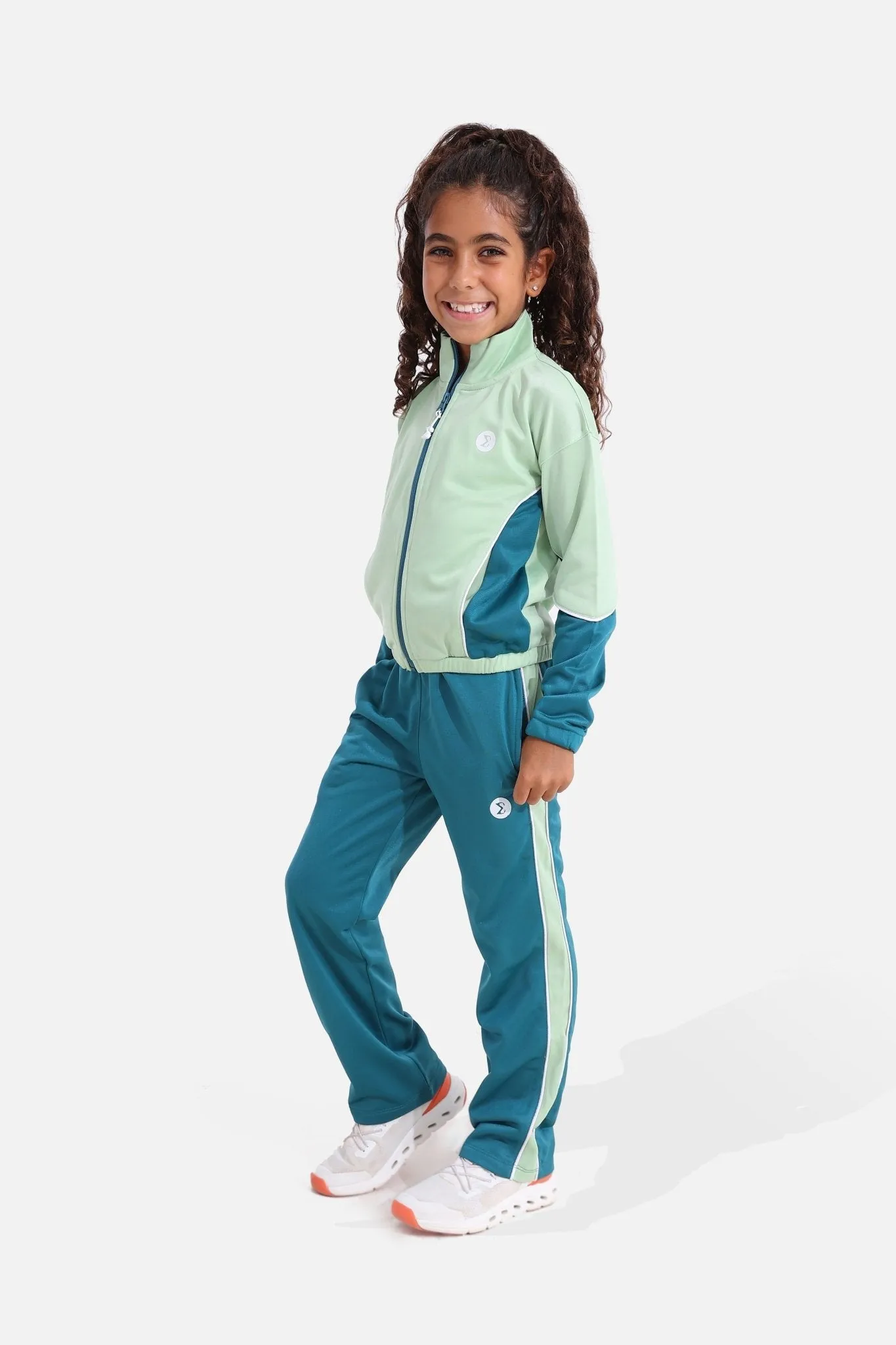 Girls Quiet Green Tracksuit