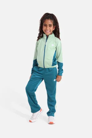 Girls Quiet Green Tracksuit