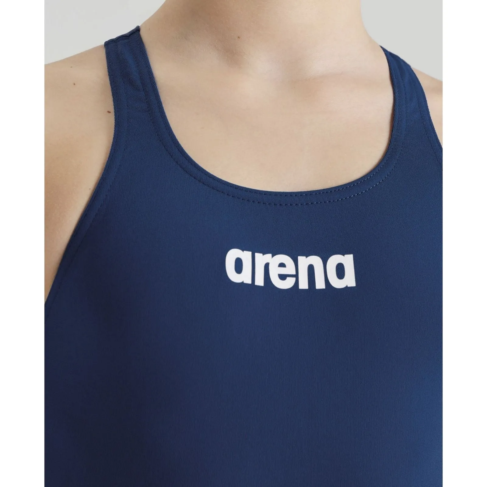 GIRLS' SOLID SWIM PRO ONE-PIECE SWIMSUIT - NAVY