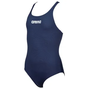 GIRLS' SOLID SWIM PRO ONE-PIECE SWIMSUIT - NAVY