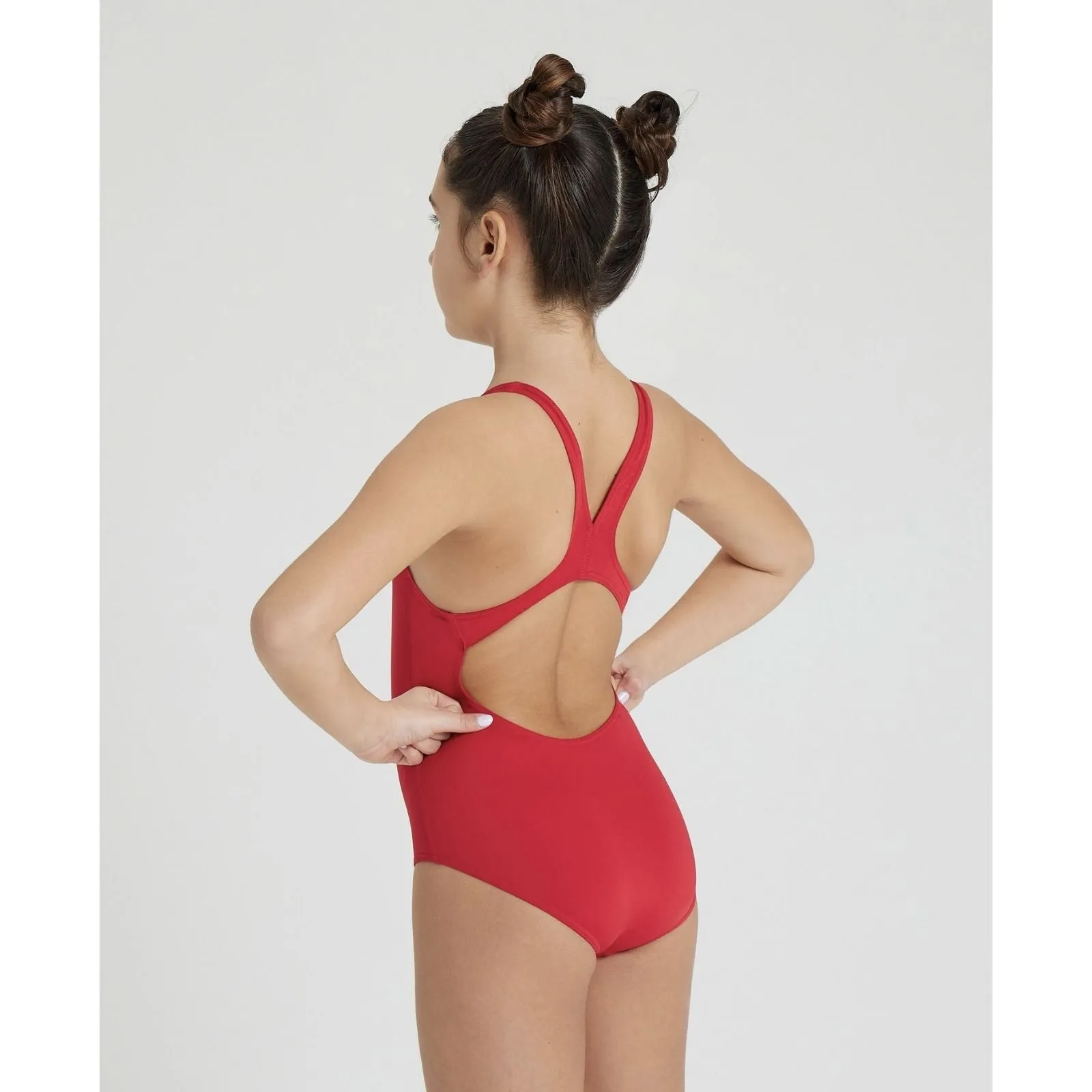 GIRLS' SOLID SWIM PRO ONE-PIECE SWIMSUIT - RED