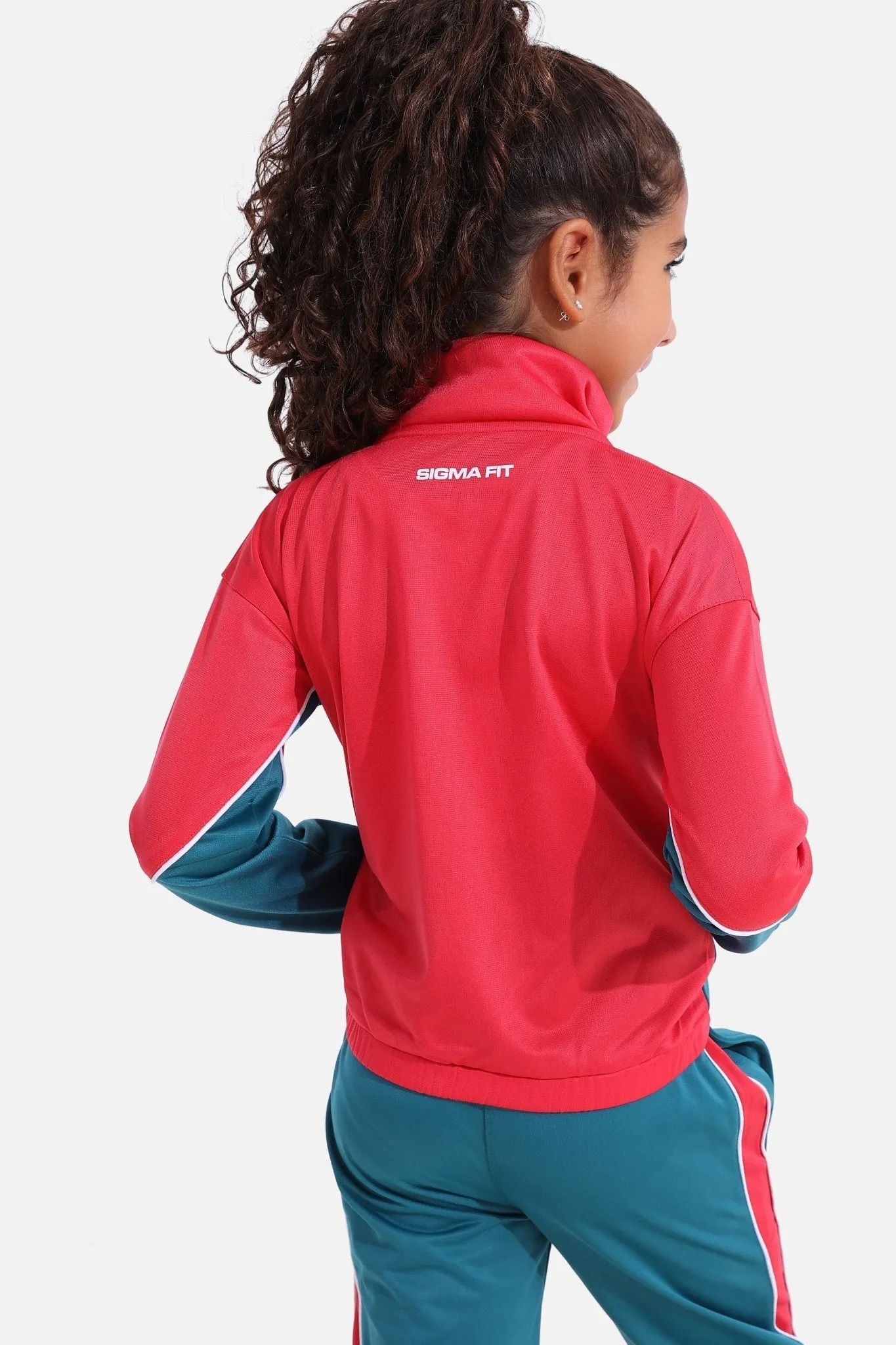 Girls Spruce/Magenta Tracksuit
