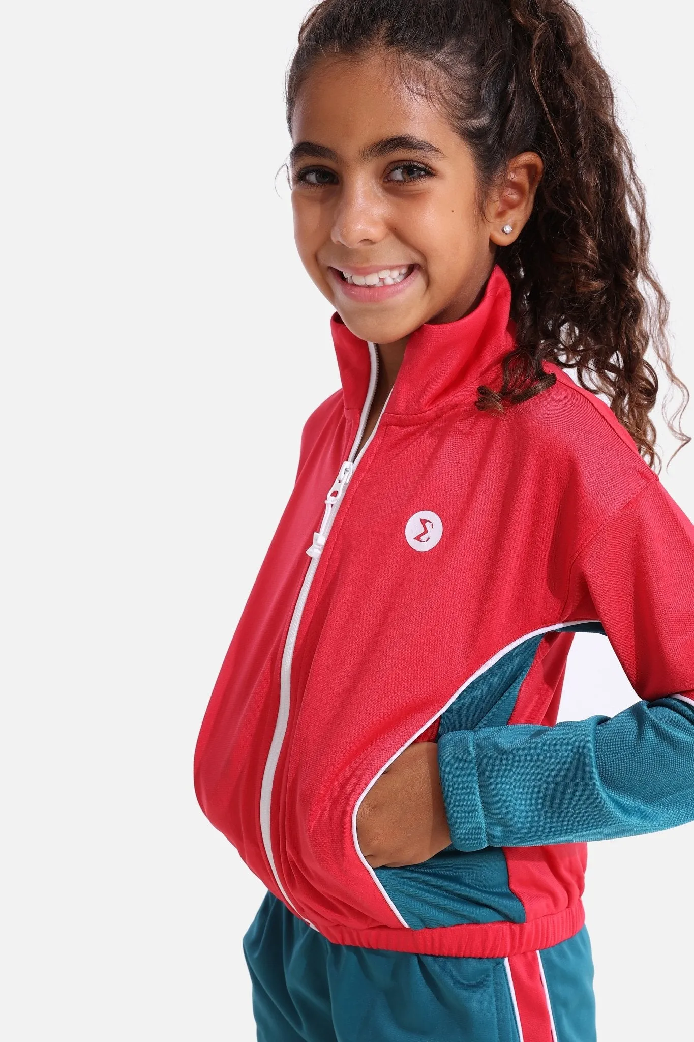 Girls Spruce/Magenta Tracksuit