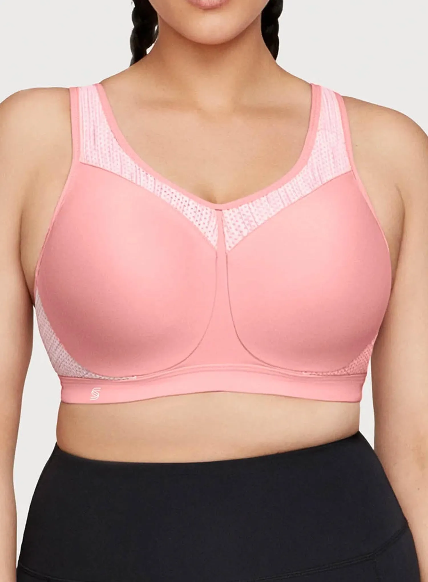 Glamorise: No Limits High Support Underwire Sports Bra Pink Blush