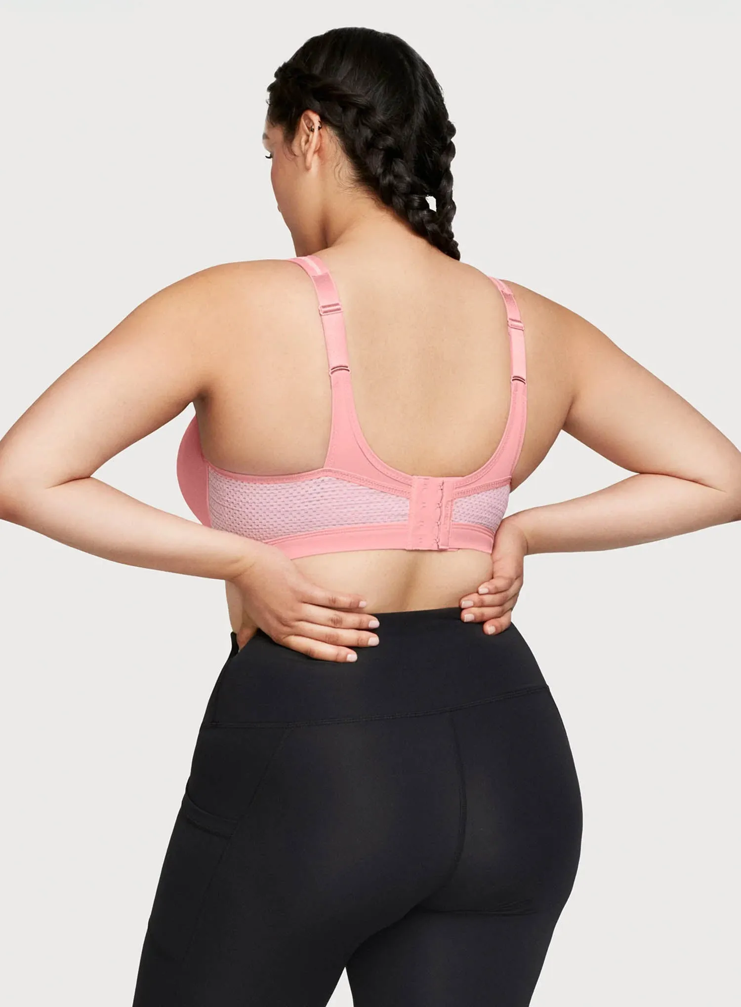Glamorise: No Limits High Support Underwire Sports Bra Pink Blush