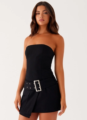 Gloss Organza All For You Strapless Mini Dress - Black All For You Strapless Mini Dress - Black Soft Draping