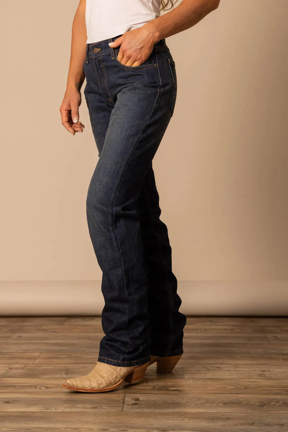 Kimes Ranch Womens Brooks Dark Wash 100% Cotton Jeans Tailored Comfort