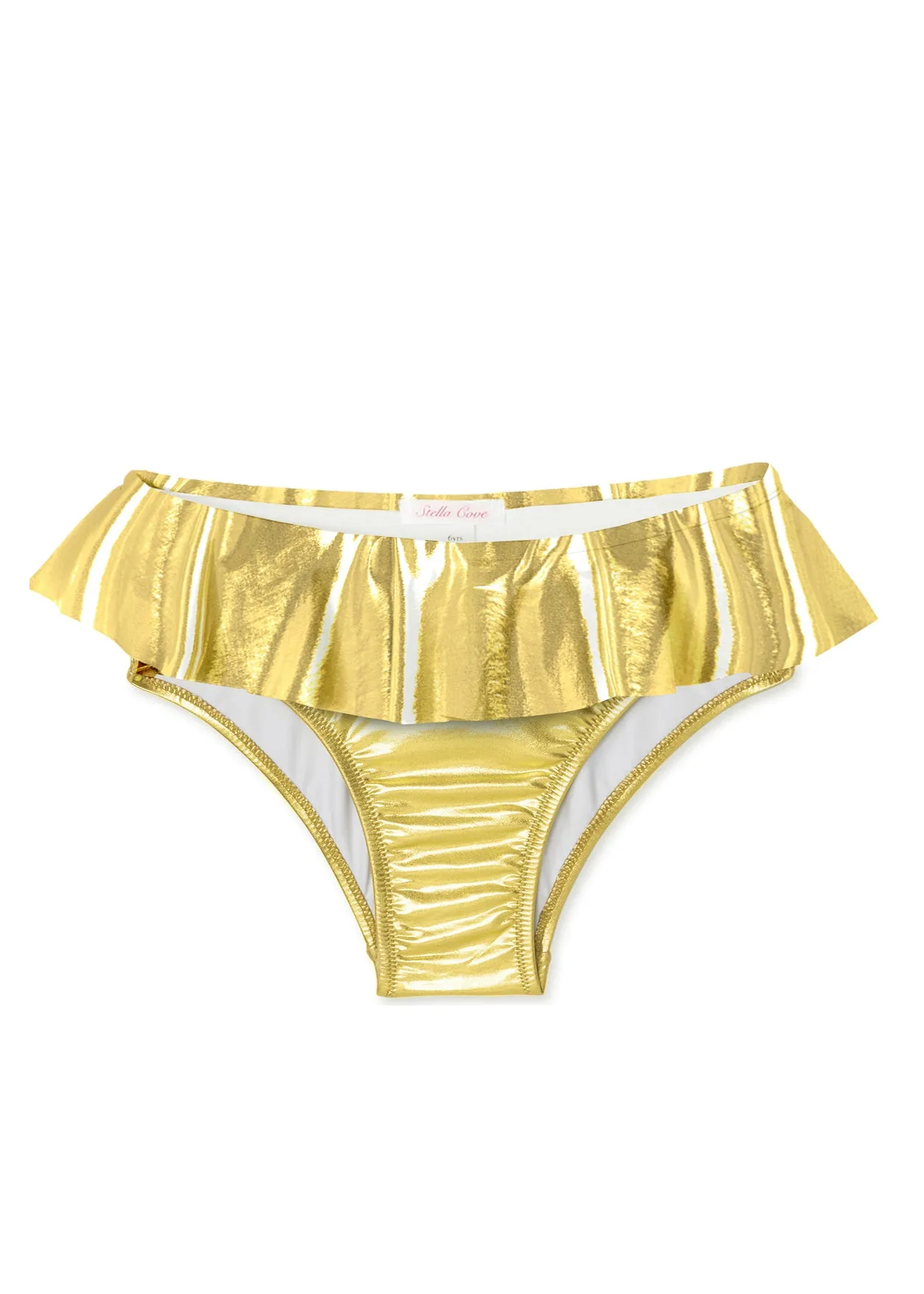 Gold Ruffle Bikini Bottom