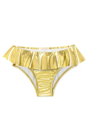 Gold Ruffle Bikini Bottom