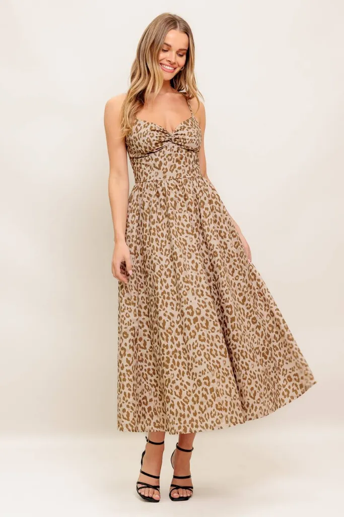 Stylish Cut Grace Cheetah Print Maxi Dress