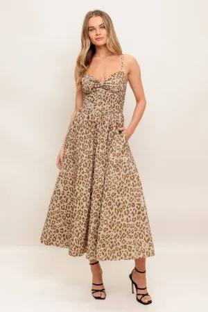 Grace Cheetah Print Maxi Dress Soft Drapes Grace Cheetah Print Maxi Dress Perfect Cut Outdoor Scene