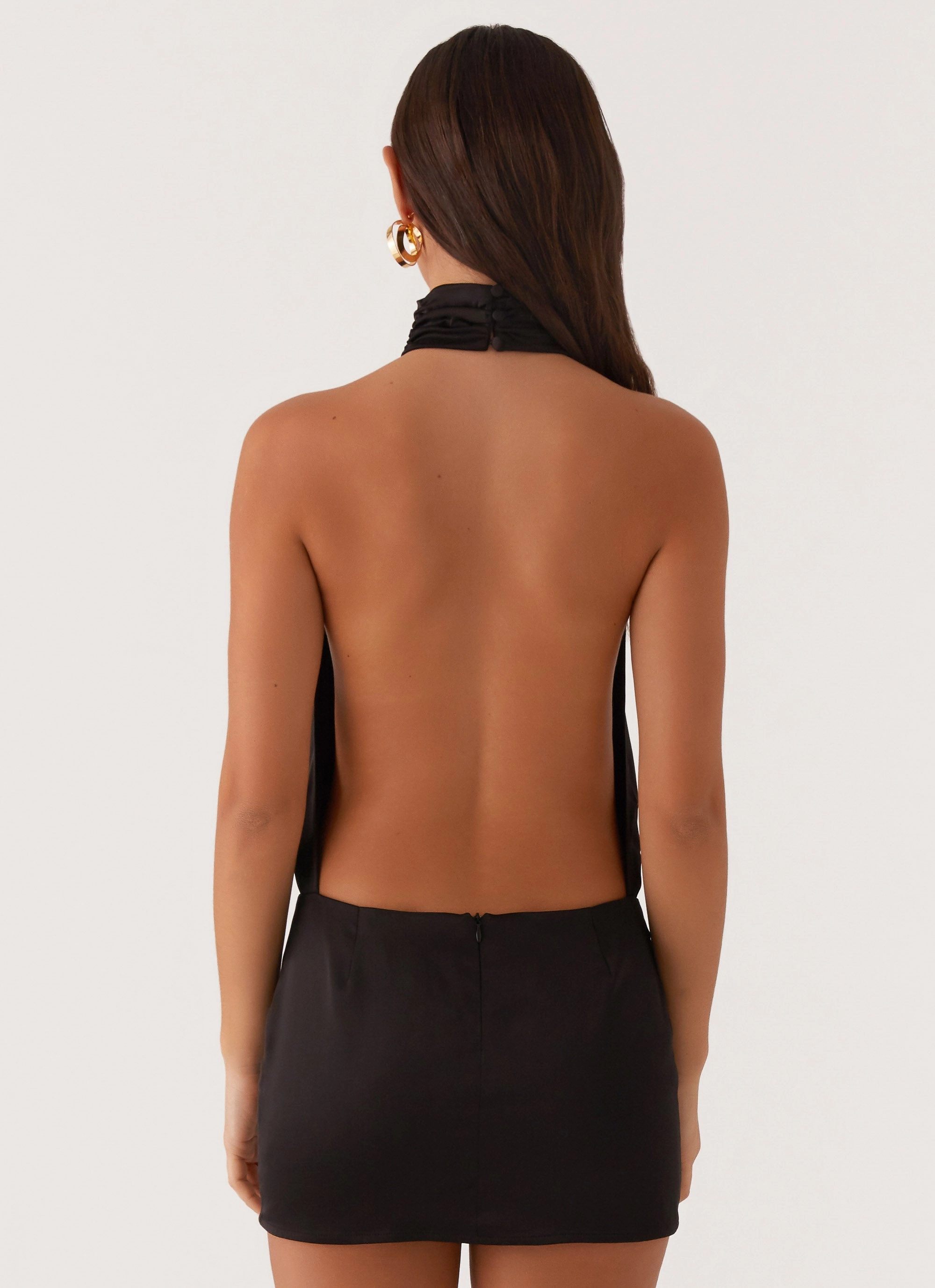 Birdie Halterneck Mini Dress - Black Heart Tone