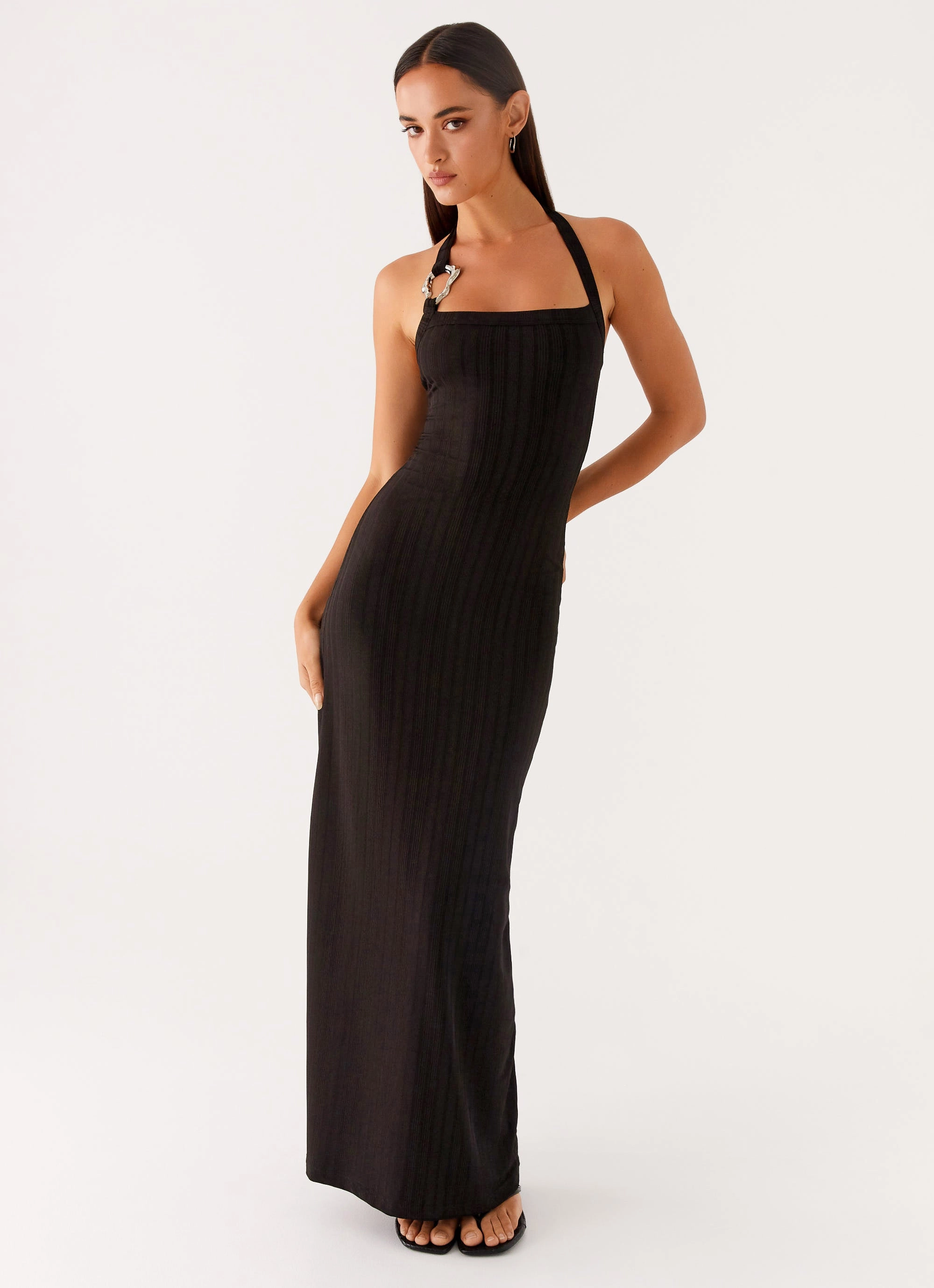 Selene Maxi Dress - Black Smart Fit Cozy Touch