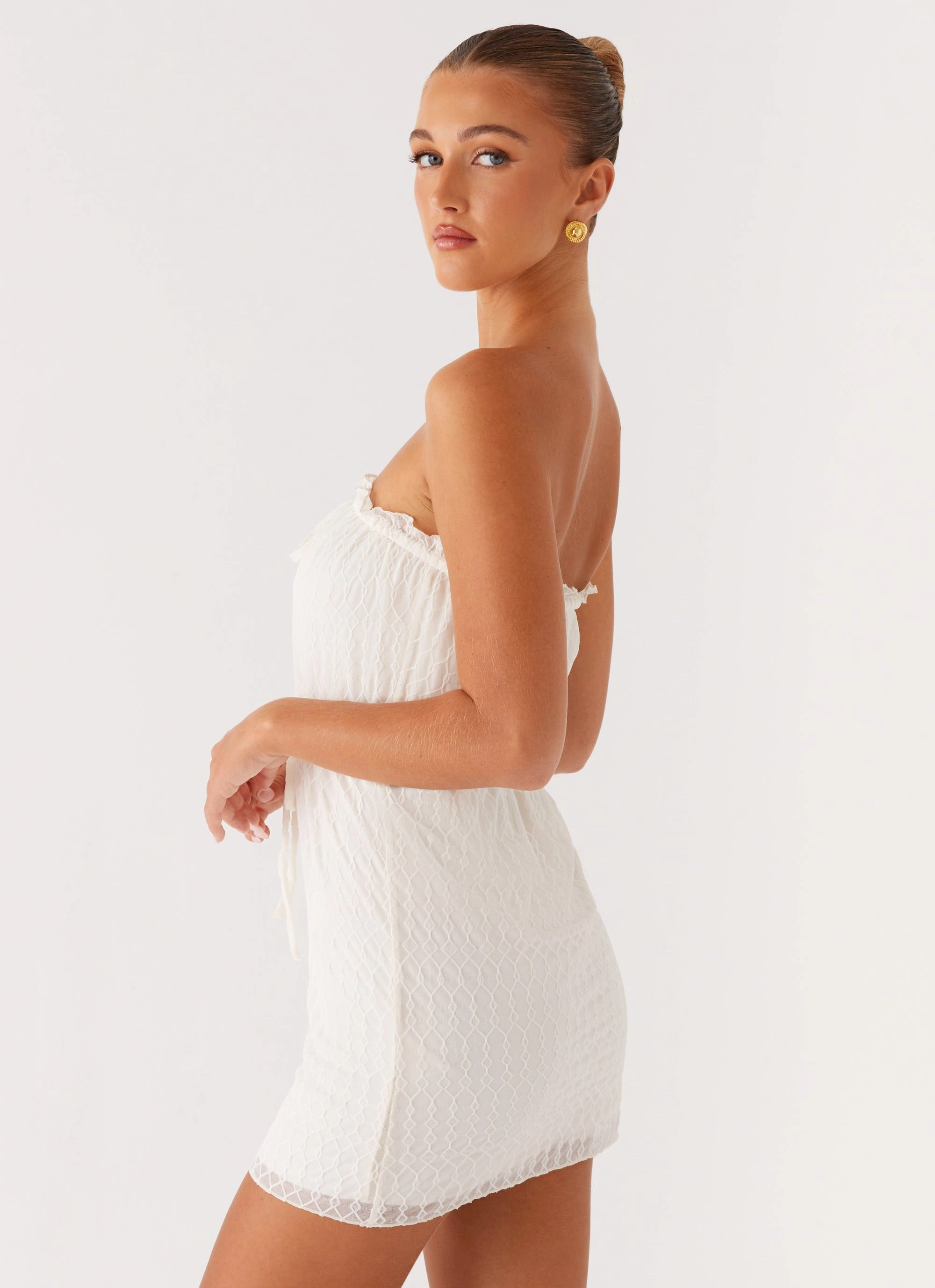 Movement Ready Stream Cut Alina Mini Dress - Ivory