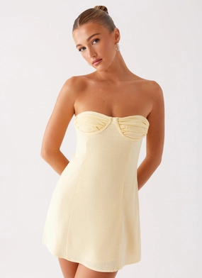 Gradient Look Bindi Mini Dress - Yellow Bindi Mini Dress - Yellow Scalloped-Edge