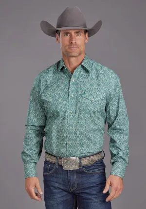 Graphic Design Stetson Mens 2141 Wallpaper Medallion Green 100% Cotton L/S Shirt Boho chic Anti Pilling Finish Stetson Mens 2141 Wallpaper Medallion Green 100% Cotton L/S Shirt