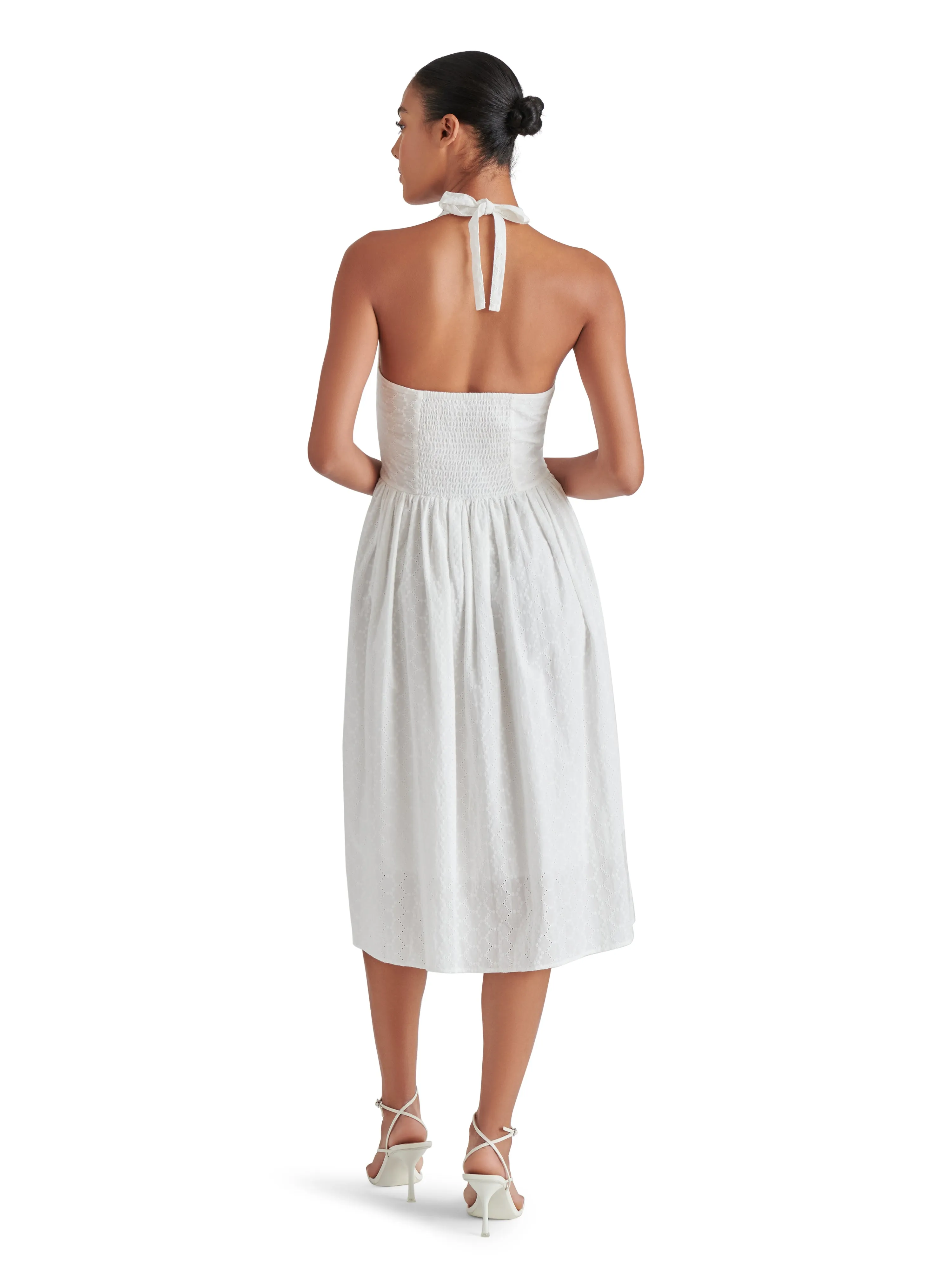 Ressi Dress in White Smart Lines
