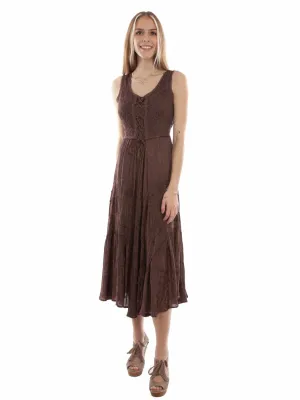 Gusseted Pockets Scully Womens Honey Creek Full Length Chocolate 100% Rayon S/L Dress Scully Womens Honey Creek Full Length Chocolate 100% Rayon S/L Dress All Round Piece Spring Mood Brunch Outfit Formal