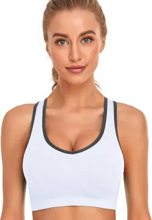 GXXGE Padded Racerback Sports Bras for Women High Impact Workout Yoga Gym Activewear Fitness Bra