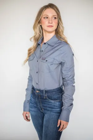 Handcrafted Detail Kimes Ranch Womens Tucson HB Indigo Cotton Blend L/S Western Shirt Kimes Ranch Womens Tucson HB Indigo Cotton Blend L/S Western Shirt Tailored Silhouette Job Interview