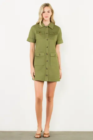 HANNAH UTILITY MINI DRESS Satin Touch HANNAH UTILITY MINI DRESS Wrap-Style