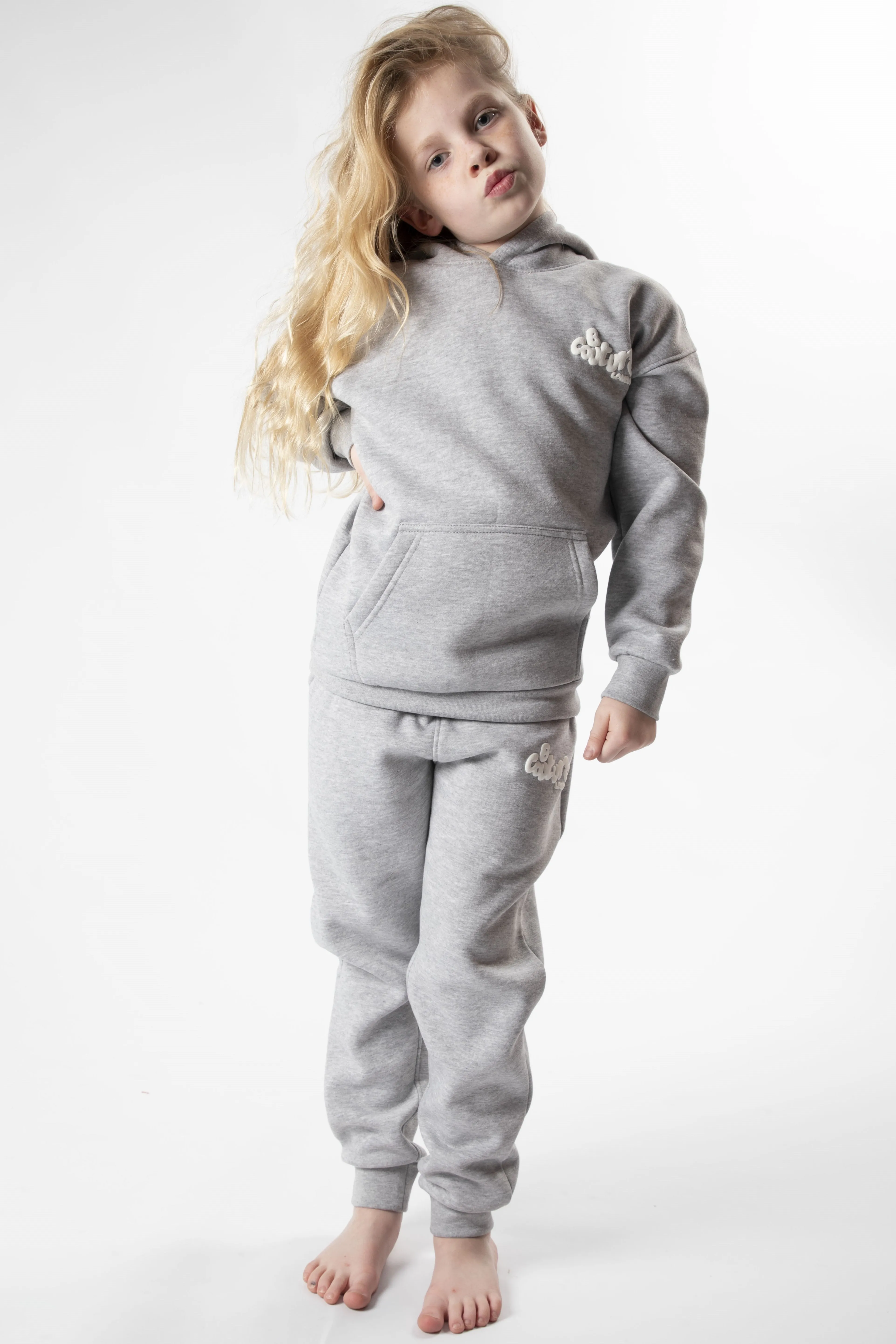 Harrington Girls Tracksuit - Grey Marl